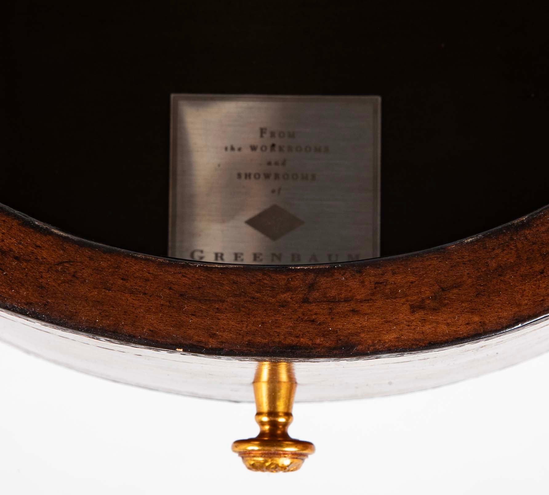 Cylinder Form Leather Faced Side Table with Faux Book Bindings on Drawers and Doors
