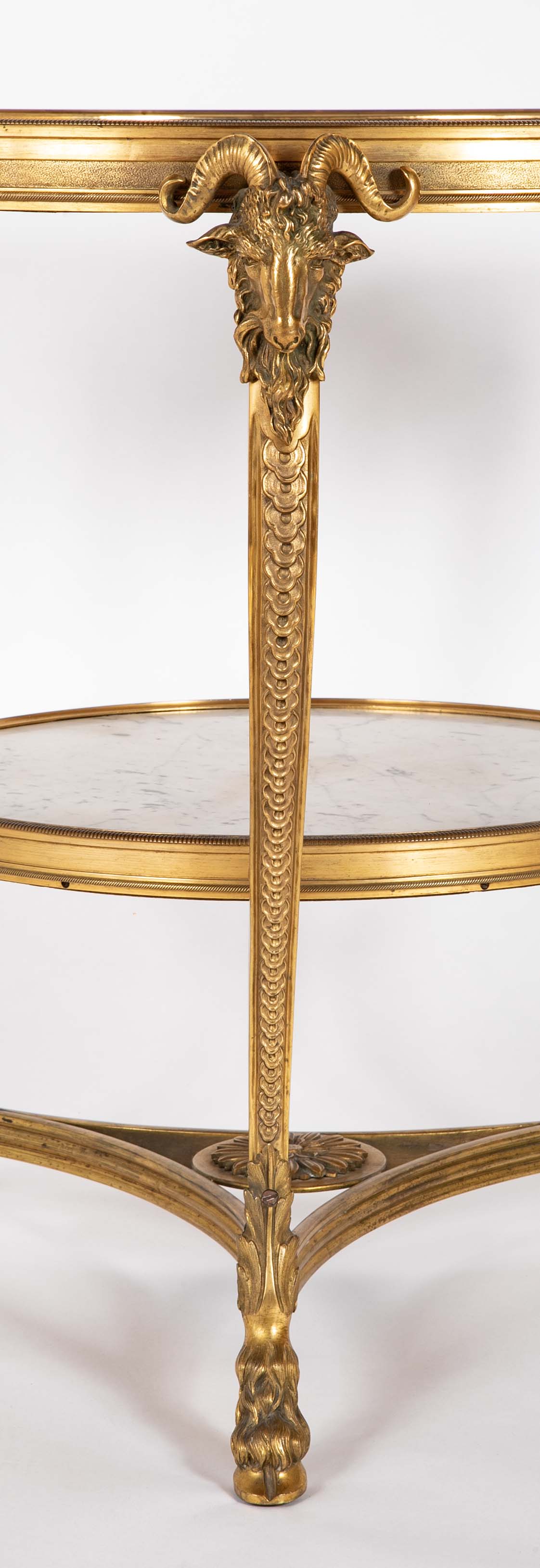 Pair of Important Bronze Marble Top Gueridons