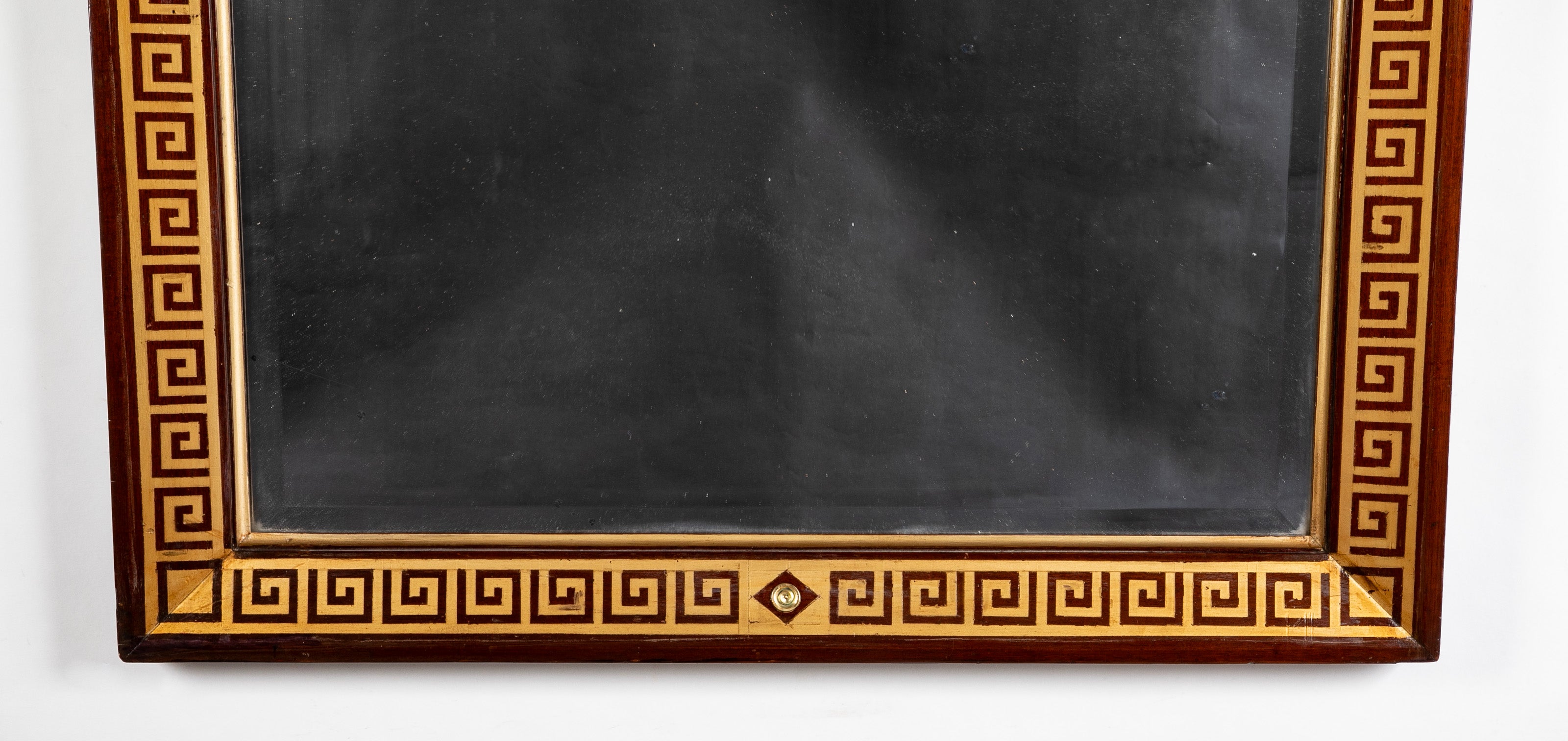 Greek Key and Mahogany Console Mirror
