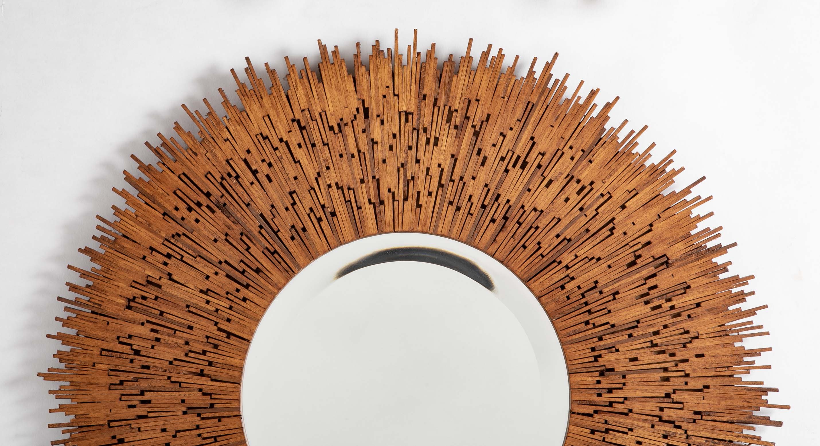 Unusual Tramp Art Sunburst Mirror