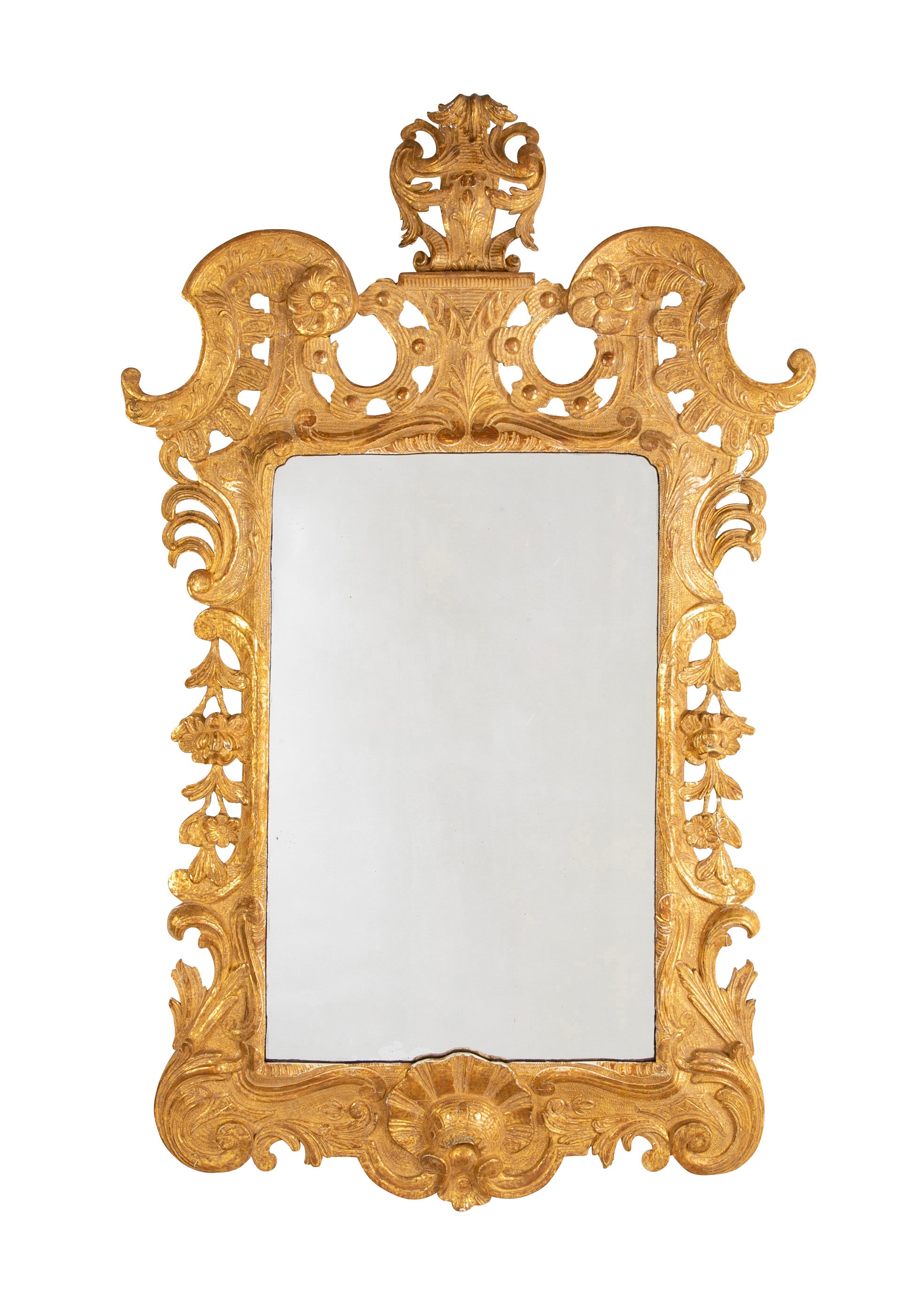 Rare Irish Mid 18th Century George II Gilded & Carved Mirror