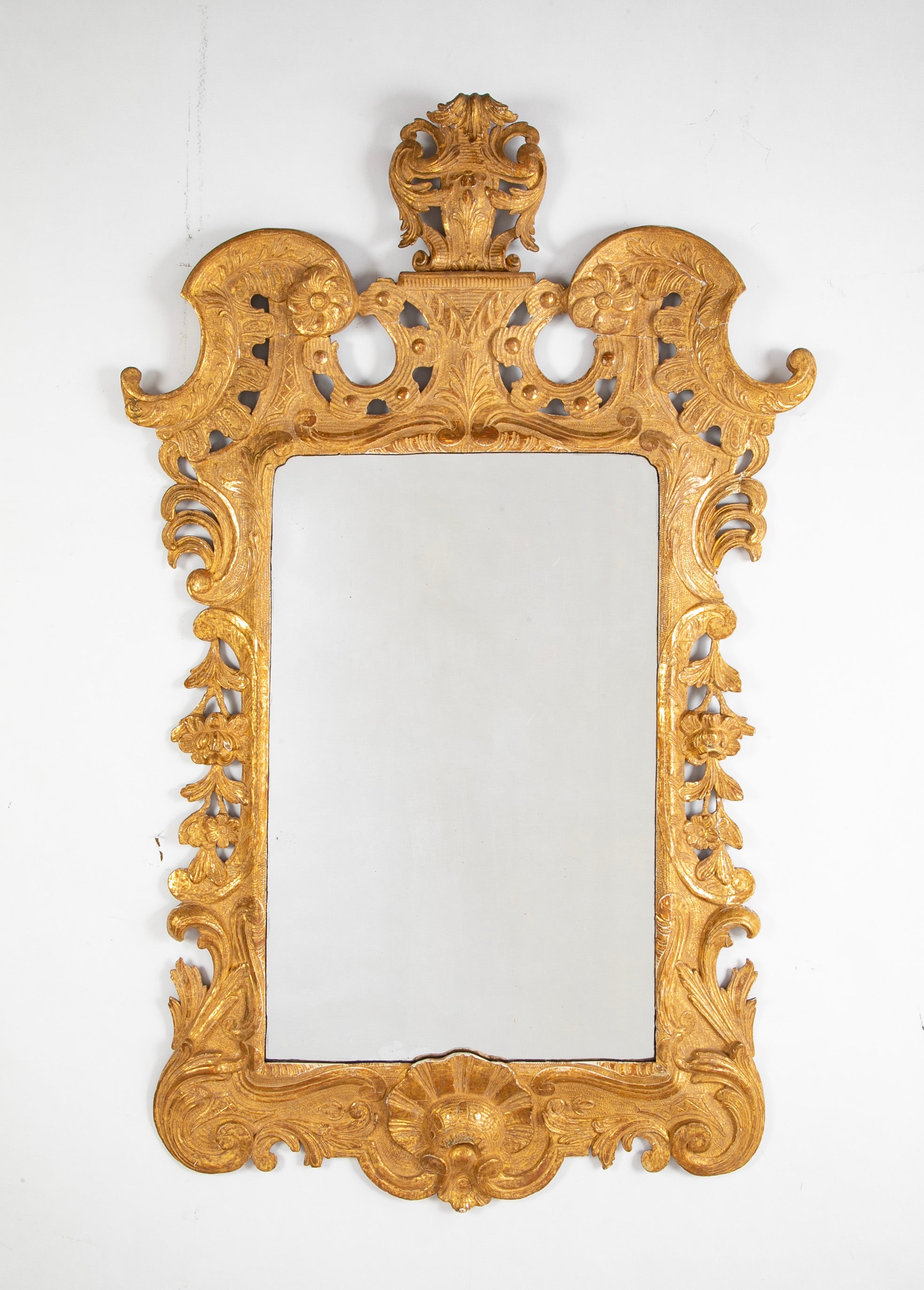Rare Irish Mid 18th Century George II Gilded & Carved Mirror