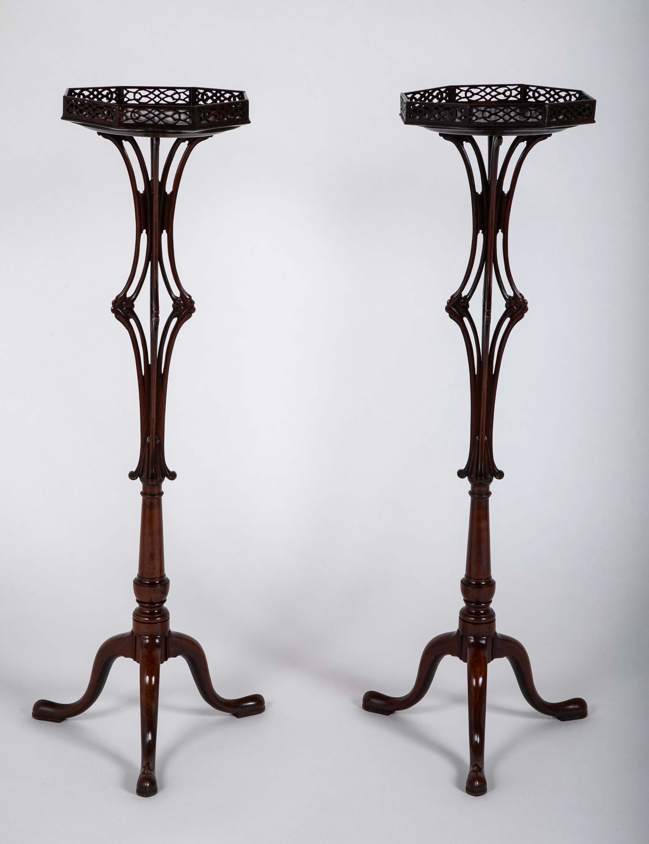 Pair of English George II Period Pedestals in the Manner of Linnell