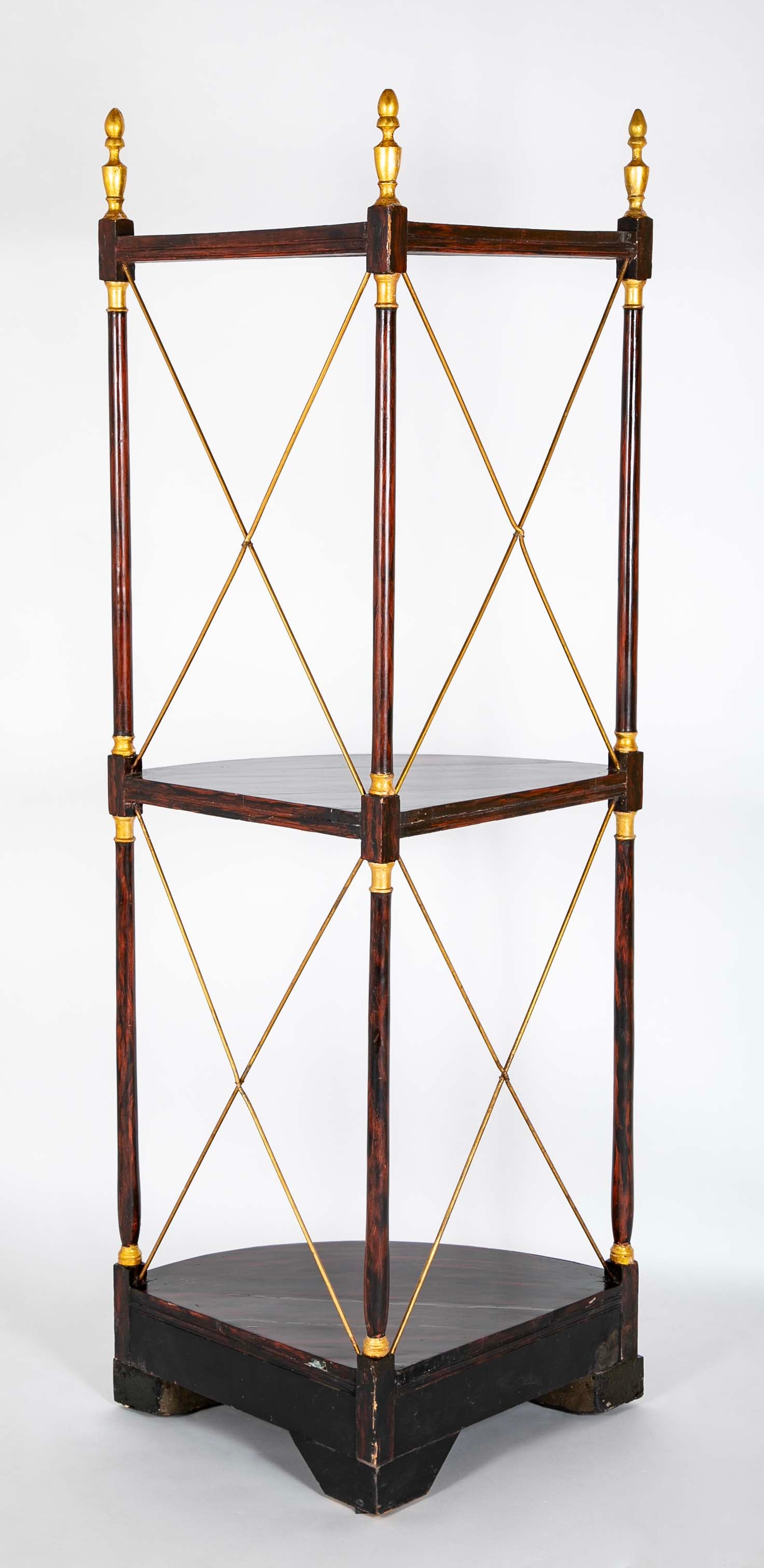 Pair of Regency Faux Rosewood Regency 3 Tier Etageres