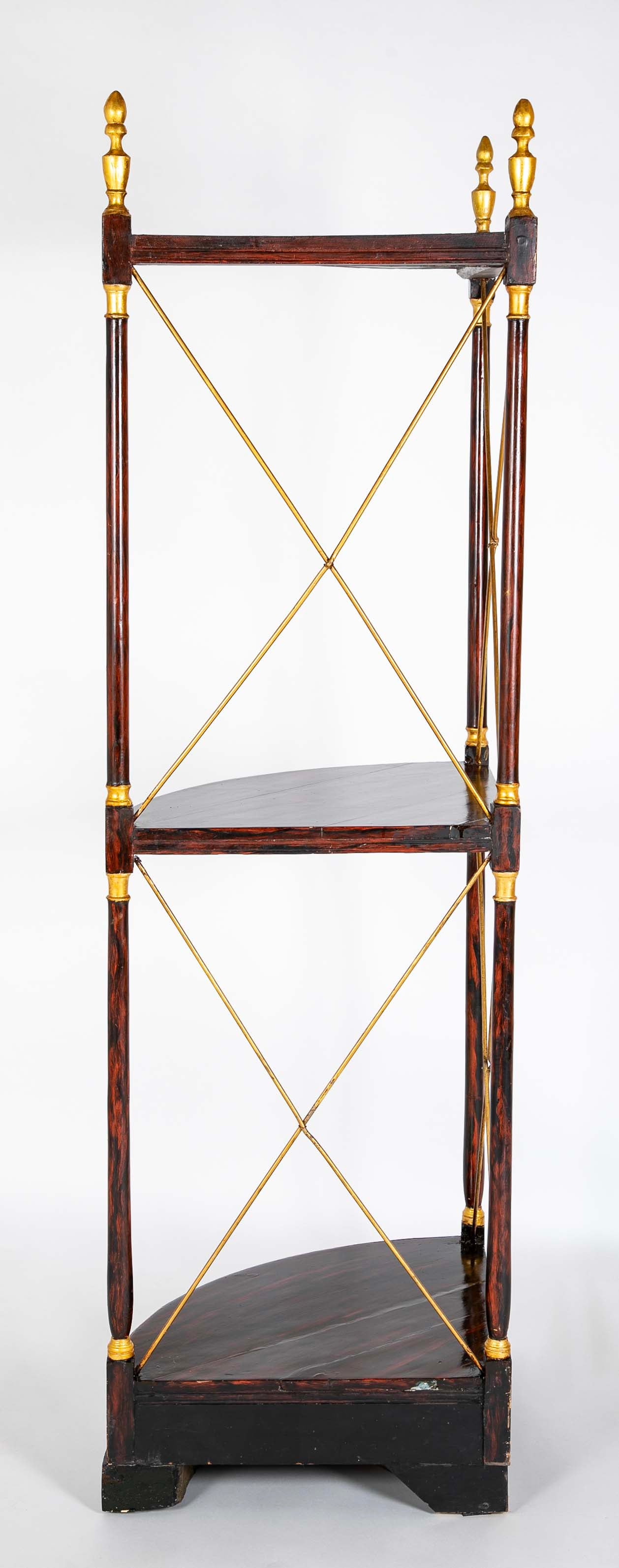 Pair of Regency Faux Rosewood Regency 3 Tier Etageres