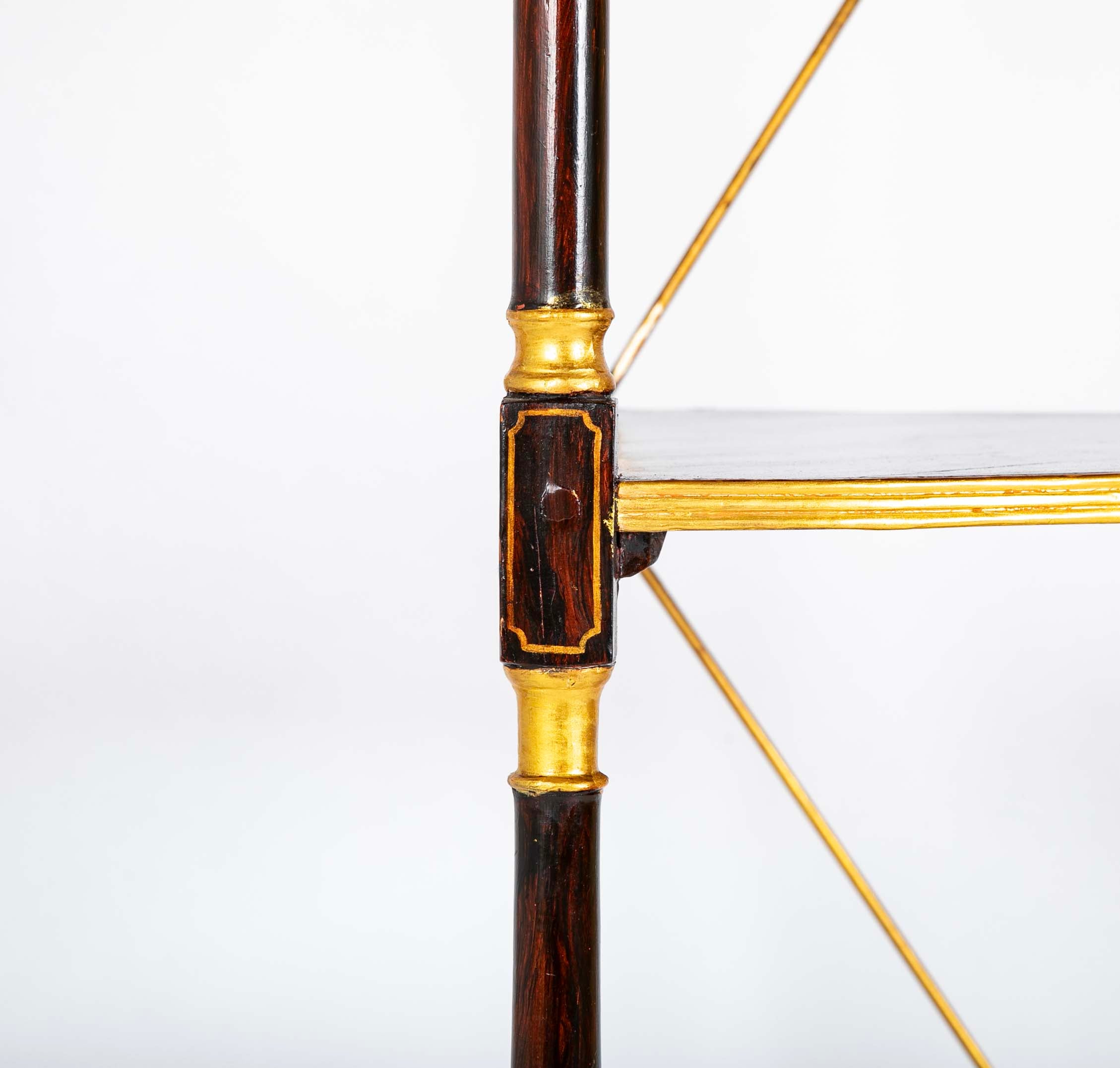 Pair of Regency Faux Rosewood Regency 3 Tier Etageres