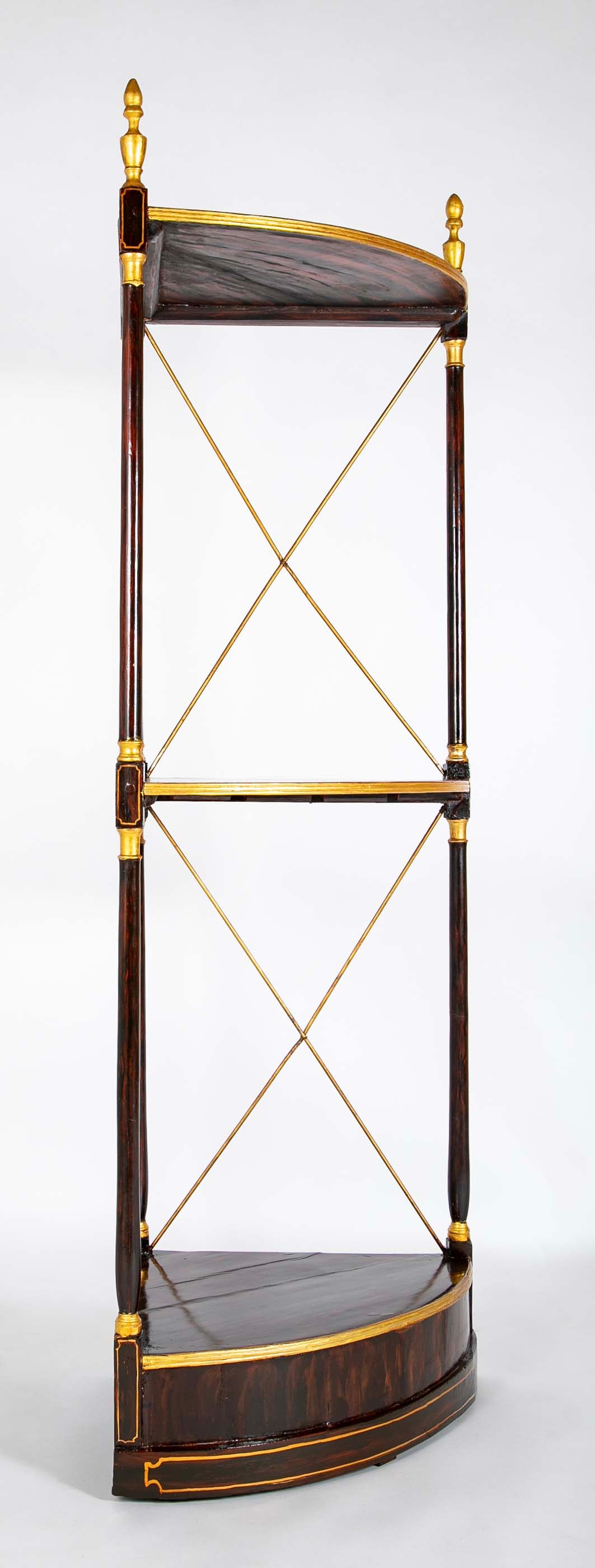 Pair of Regency Faux Rosewood Regency 3 Tier Etageres