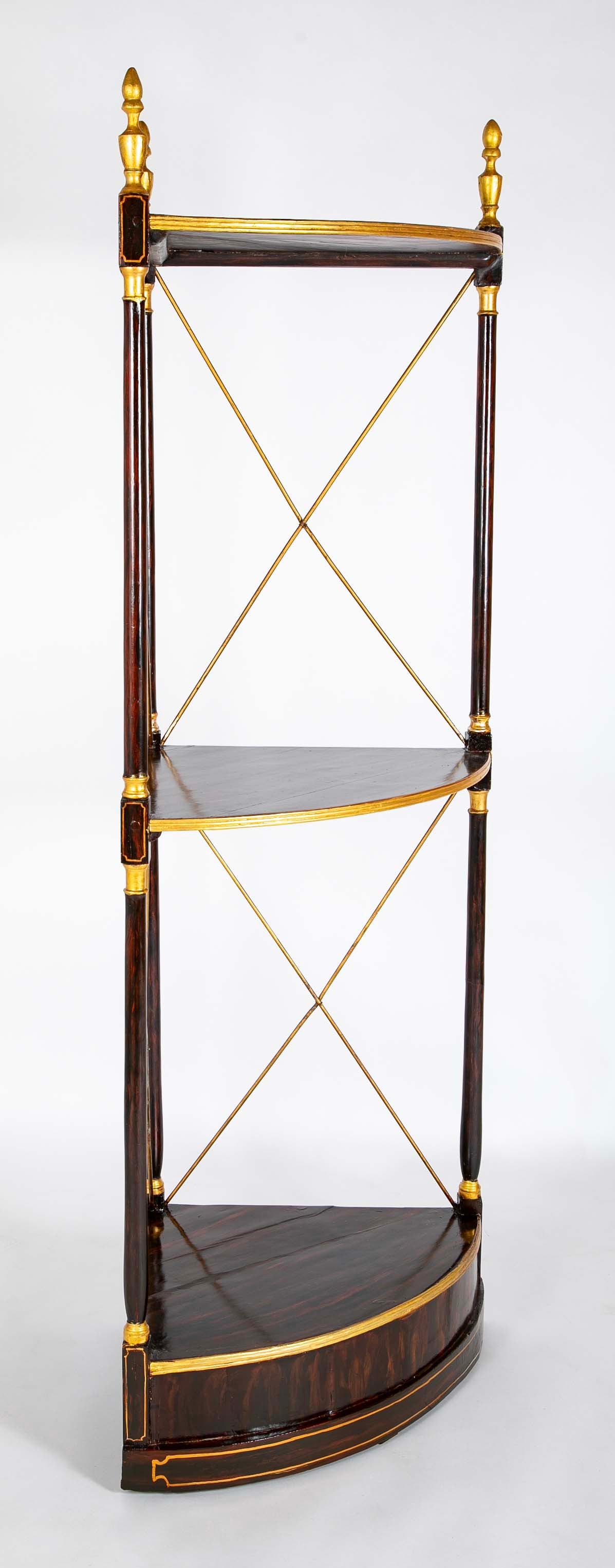 Pair of Regency Faux Rosewood Regency 3 Tier Etageres