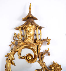 Pair of Gilded Rococo Three Arm English Sconces