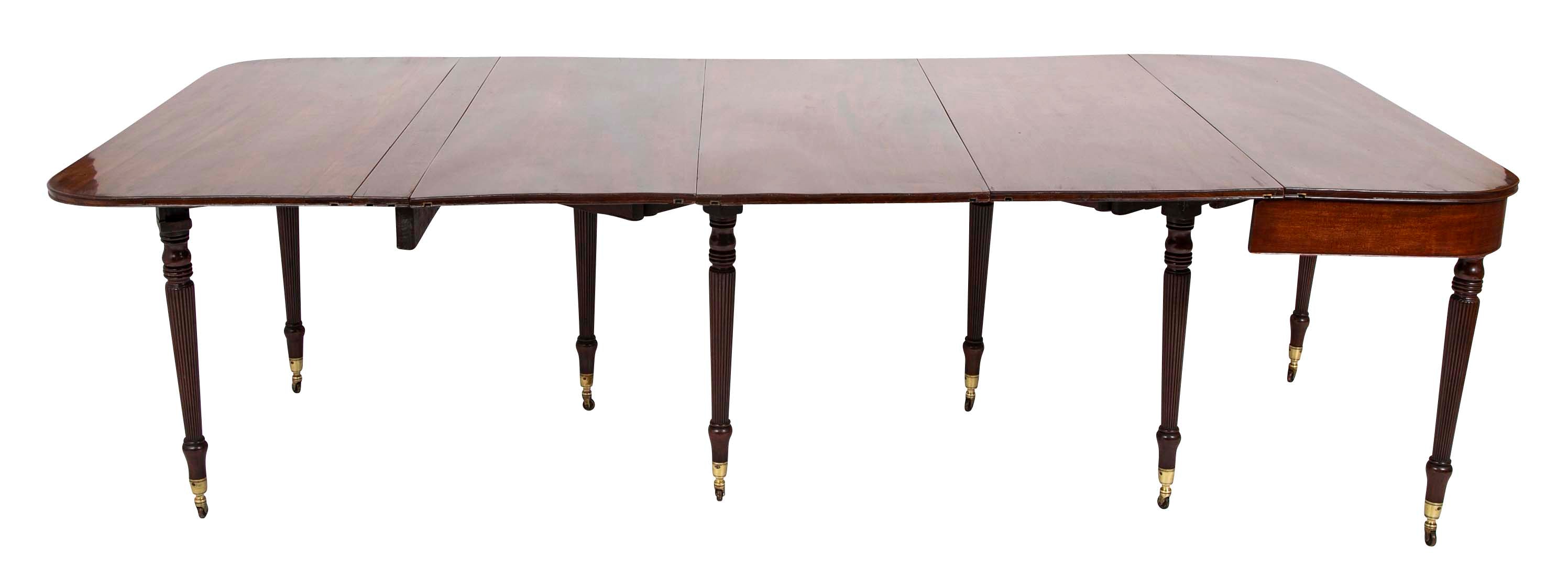 Rare English Regency Scissor Support Extension Dining Table