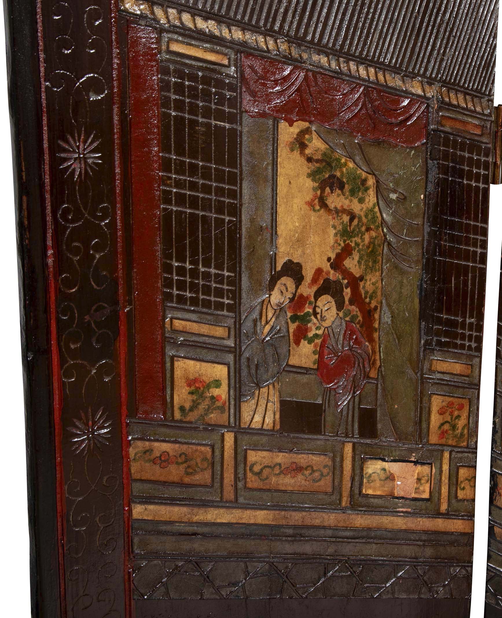 Chinese Four Fold Screen