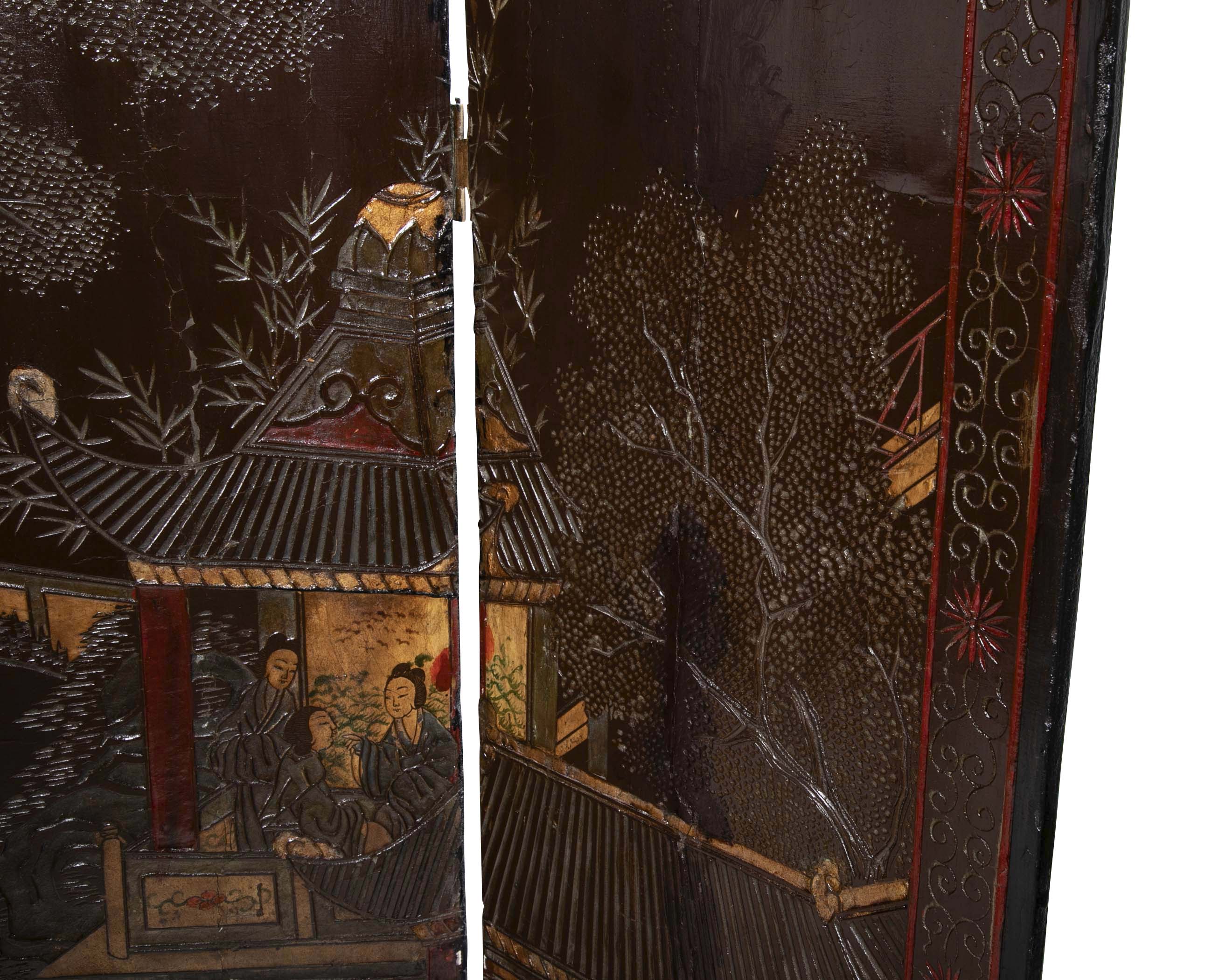 Chinese Four Fold Screen
