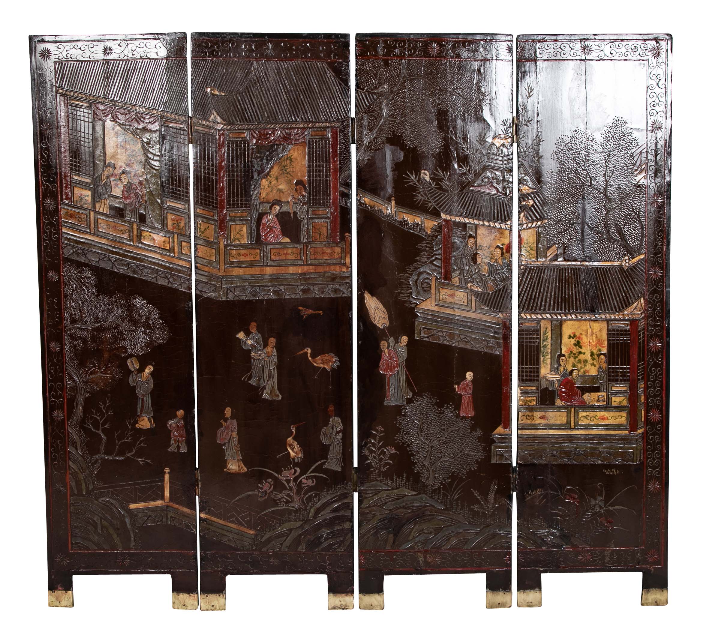 Chinese Four Fold Screen