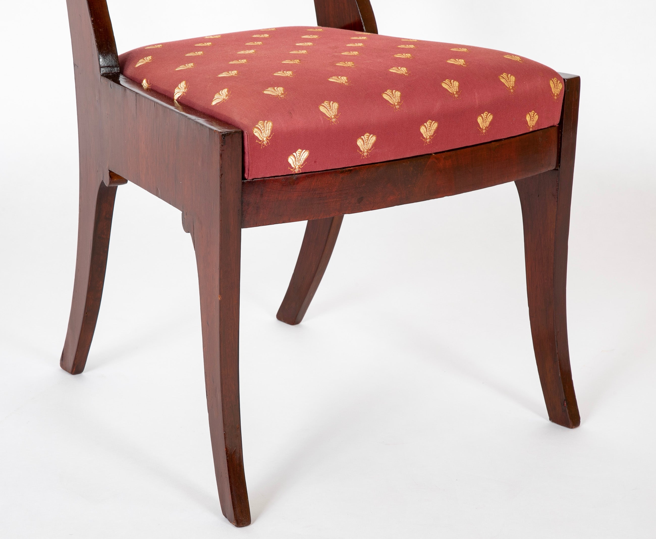 Set of Eight Russian Dining Chairs with Gilt Cresting