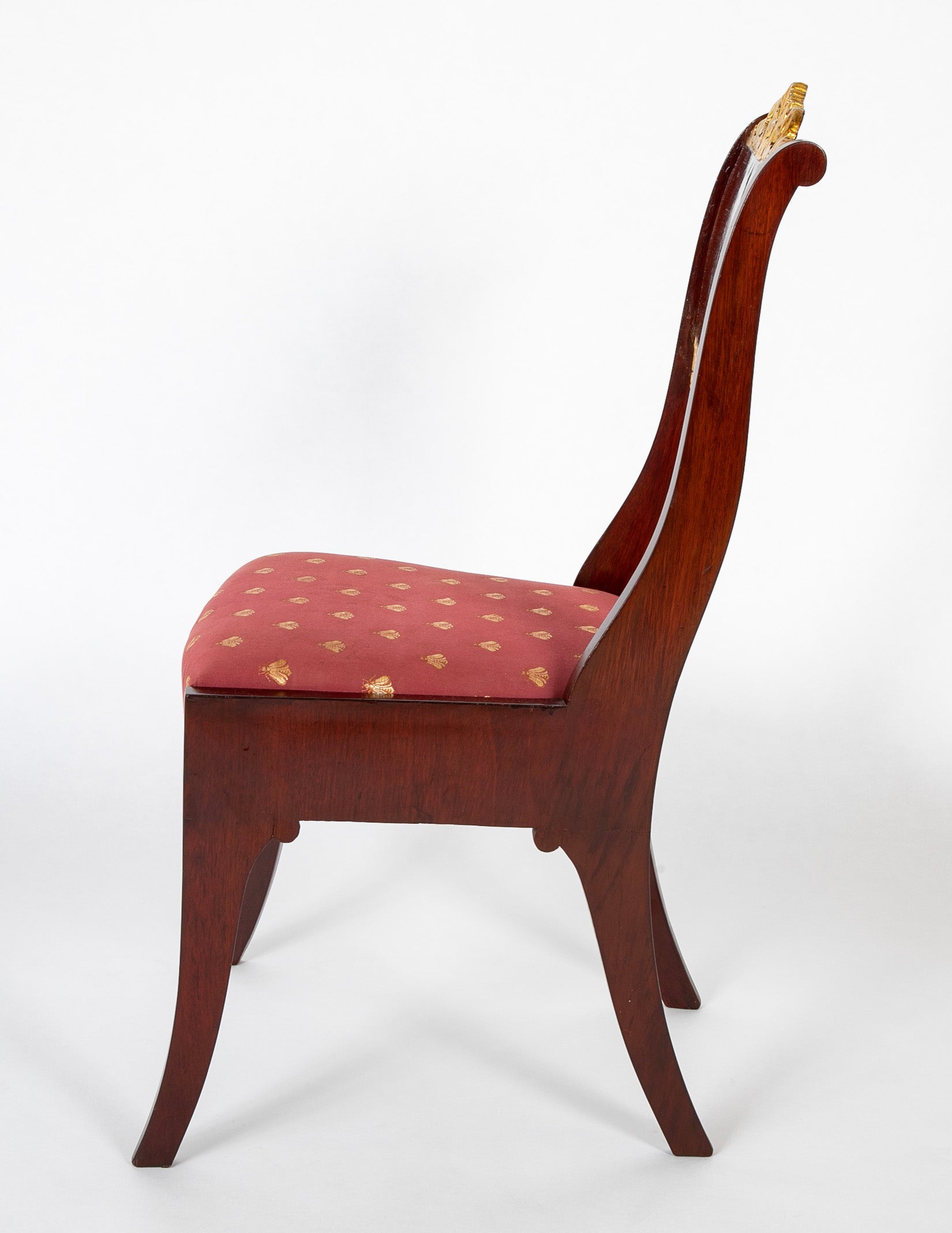 Set of Eight Russian Dining Chairs with Gilt Cresting
