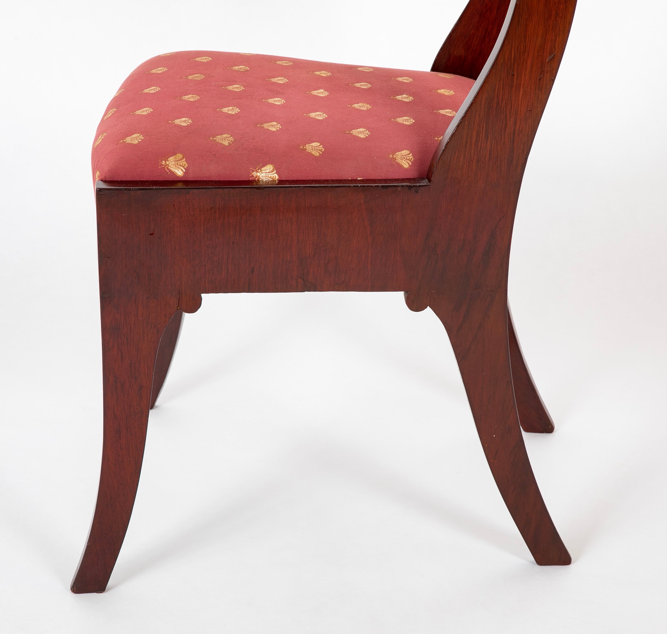 Set of Eight Russian Dining Chairs with Gilt Cresting