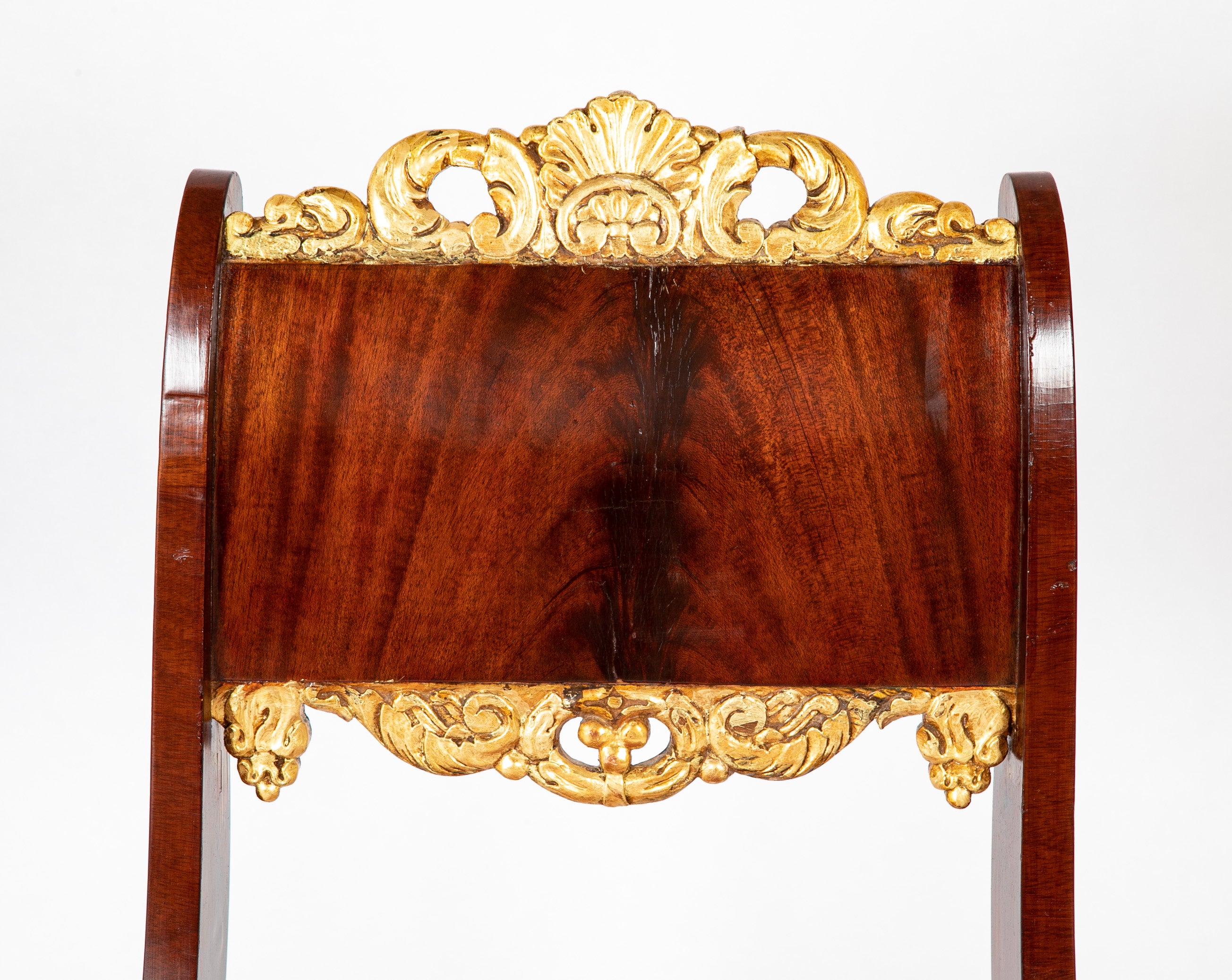 Set of Eight Russian Dining Chairs with Gilt Cresting