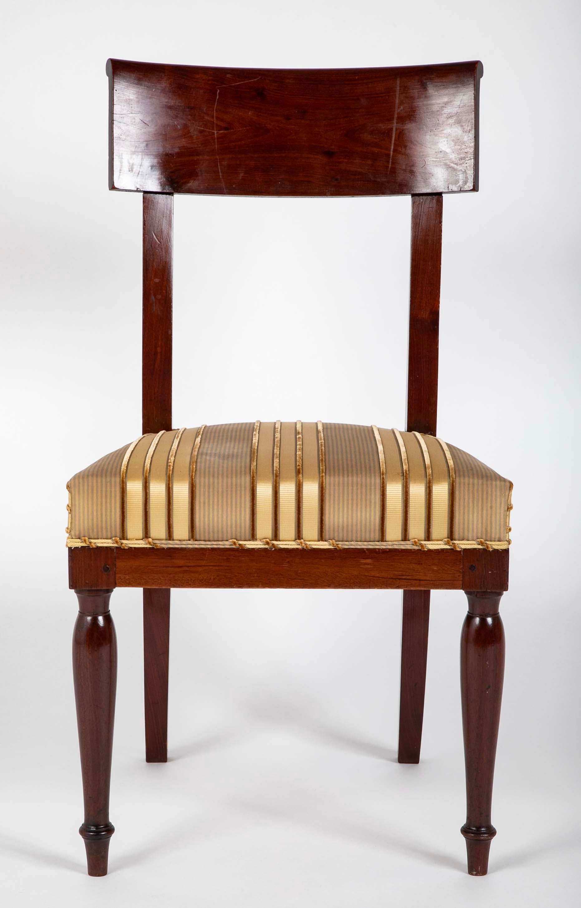 Set of Twelve Rare Empire Restauration Dining Chairs in Classic Design
