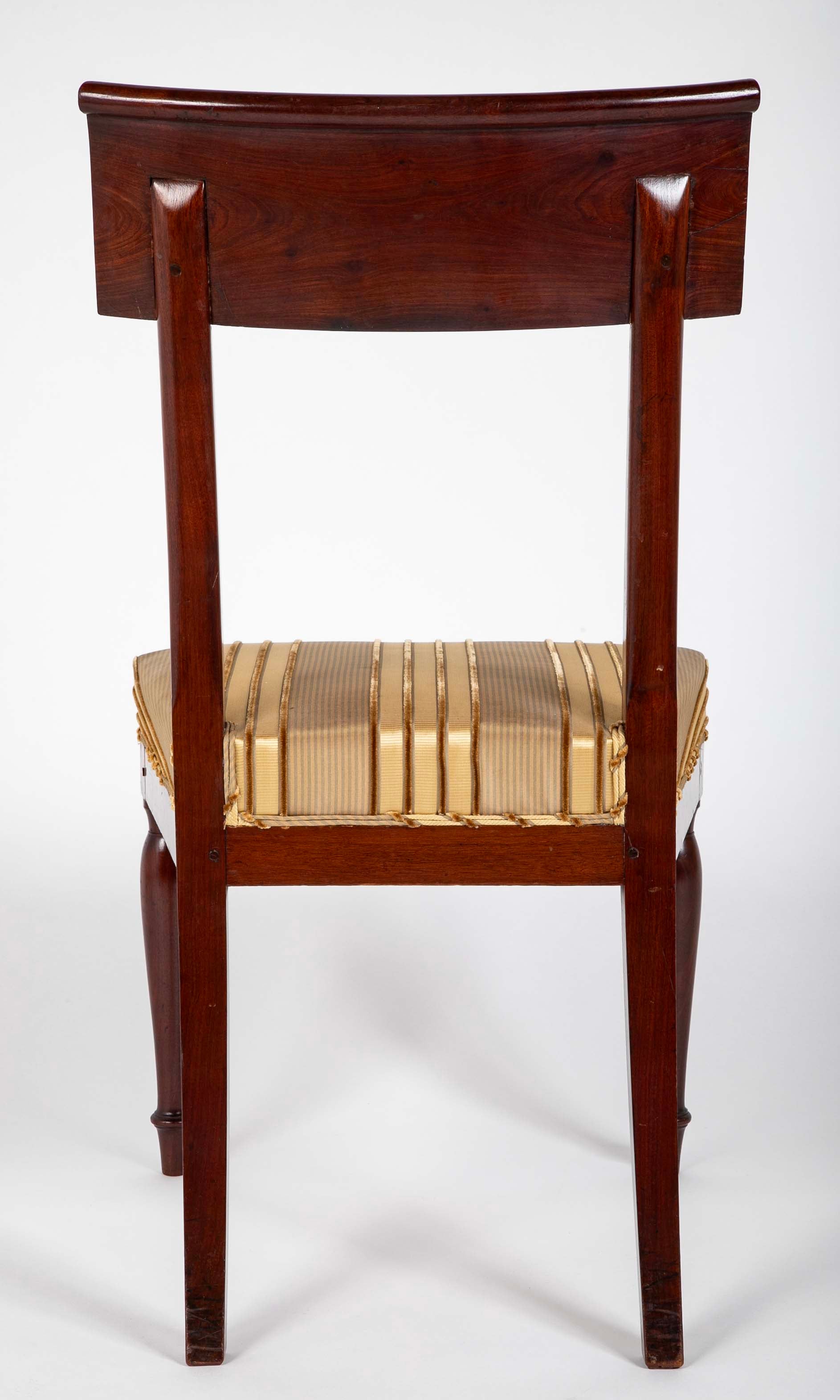 Set of Twelve Rare Empire Restauration Dining Chairs in Classic Design