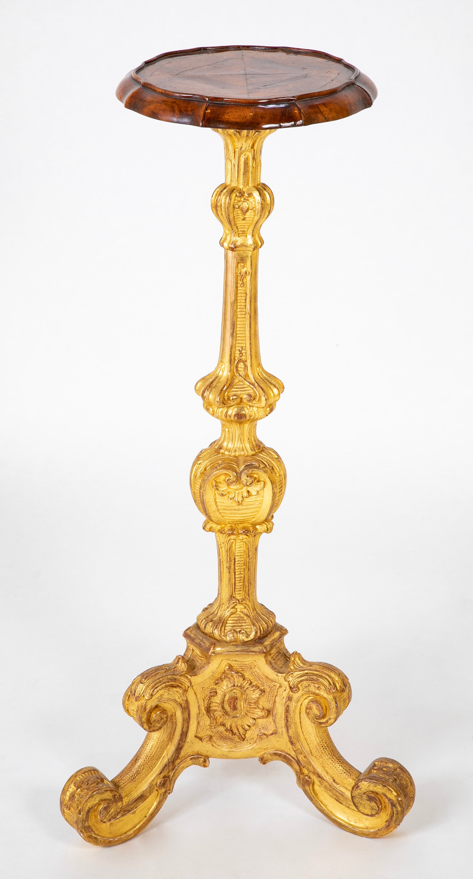 Pair of George I Carved and Gilded Pedestals