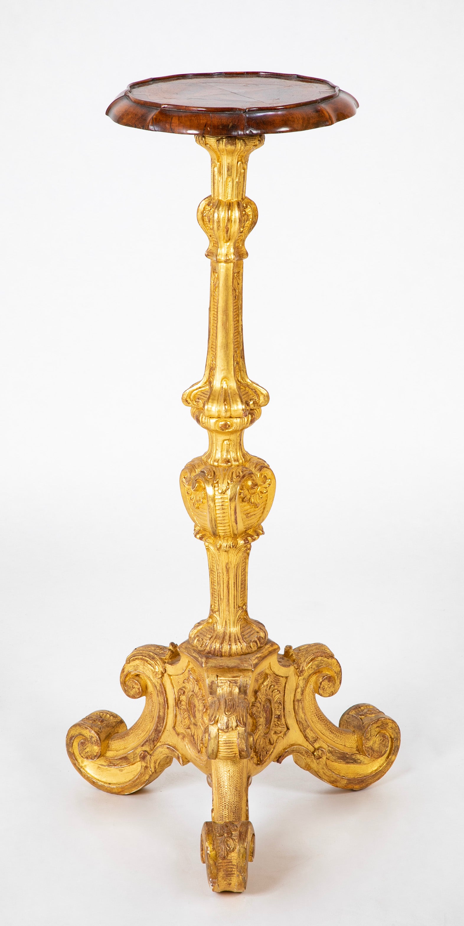 Pair of George I Carved and Gilded Pedestals