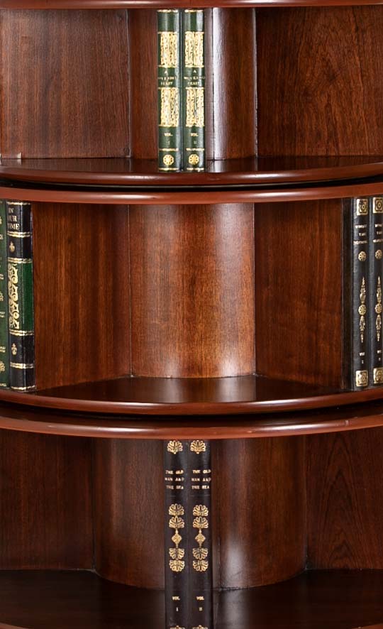 Regency Form Revolving Six Section Library Etagere with Faux Books