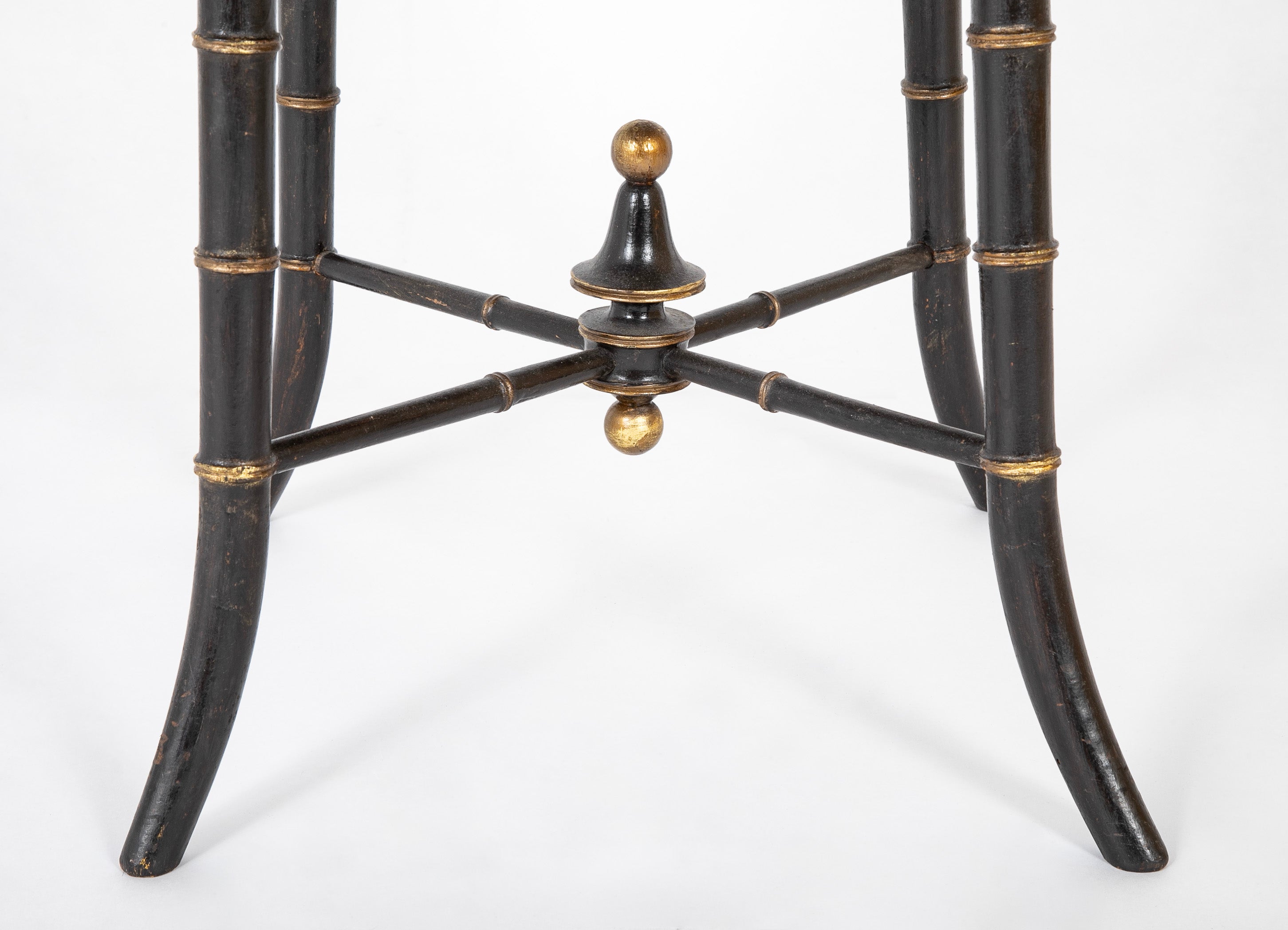 An Arts & Crafts Faux Ebonized Stool