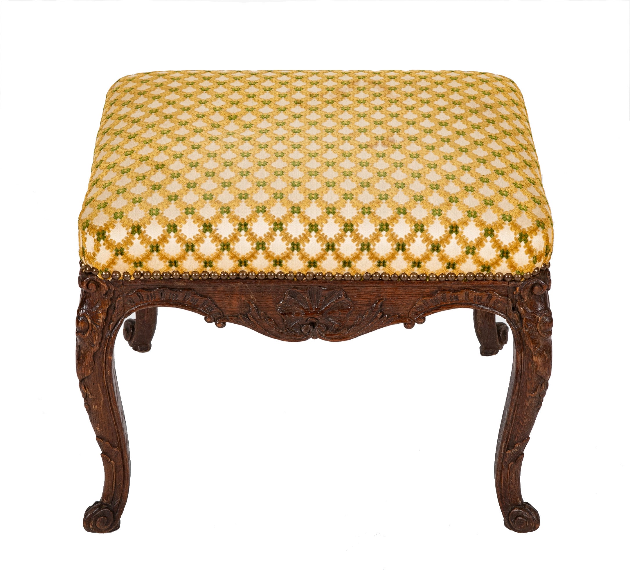 French Regence Carved Oak Bench