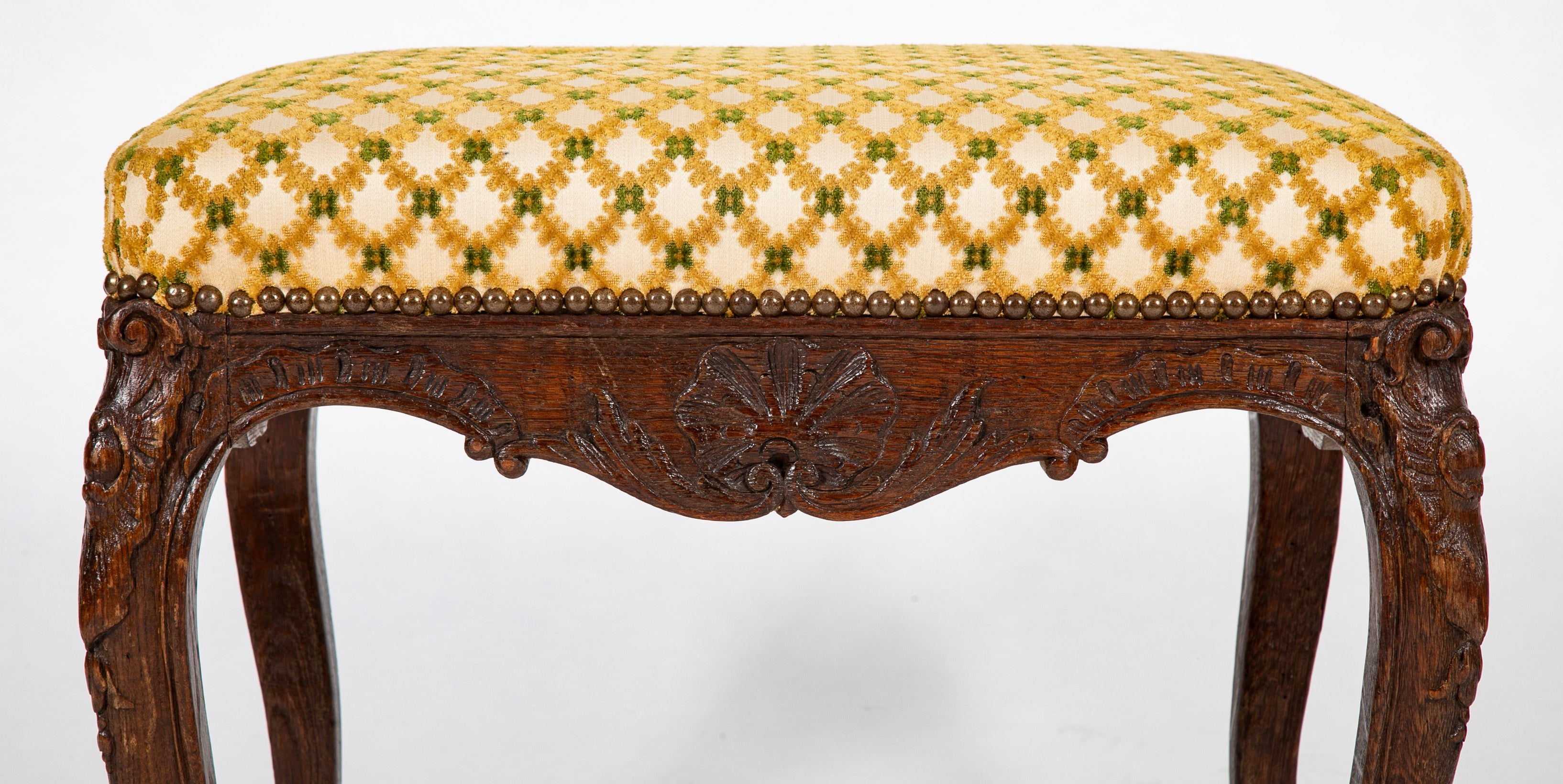 French Regence Carved Oak Bench