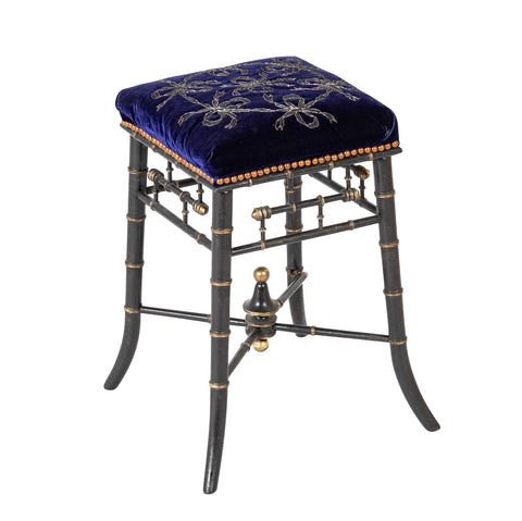 An Arts & Crafts Faux Ebonized Stool