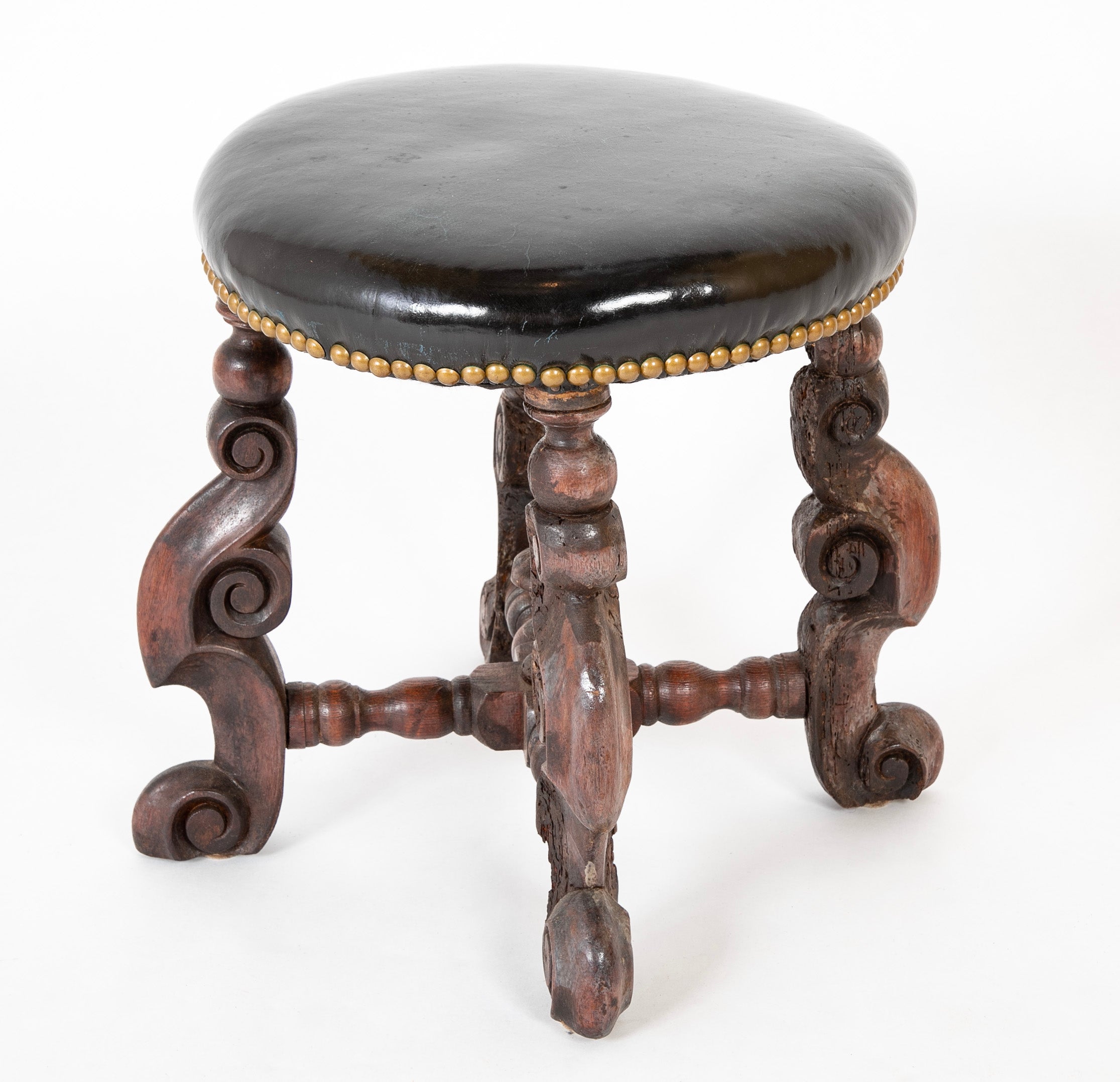 A Near Pair of Flemish Jacobean Stools