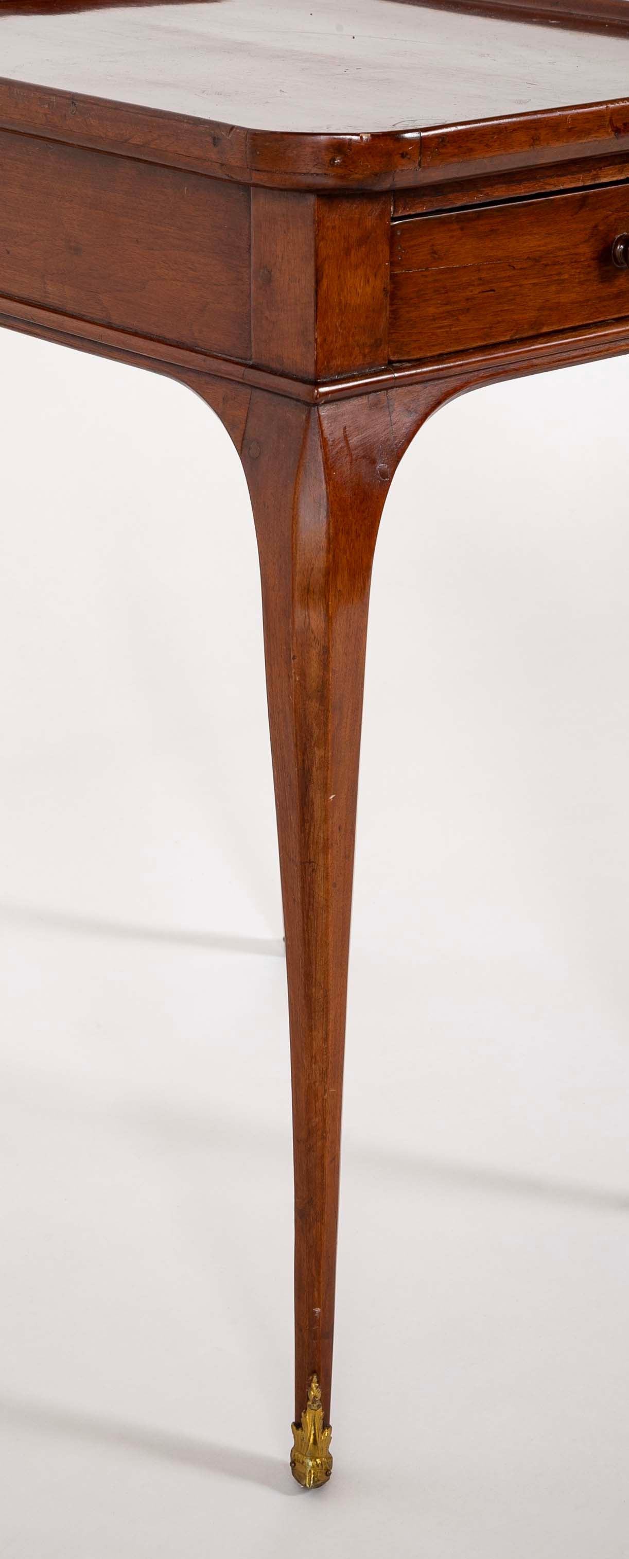 Rare Louis XV Mahogany Tray Top Single Drawer Side Table