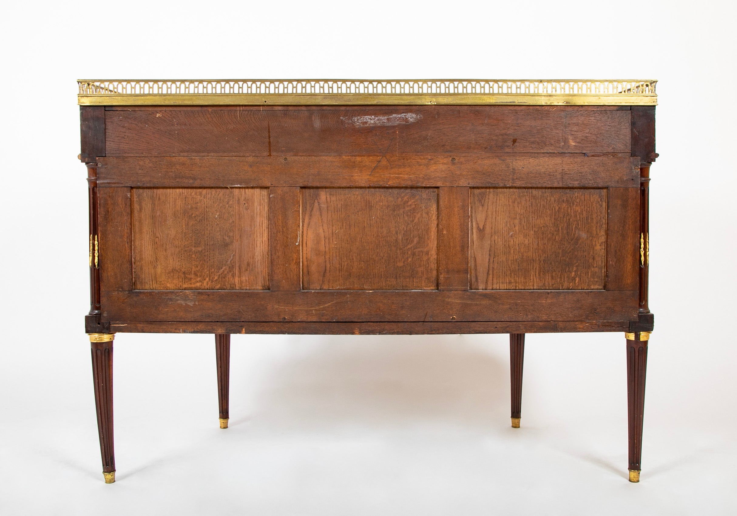 French Louis XVI Marble Top Bronze Mounted Console Deserte