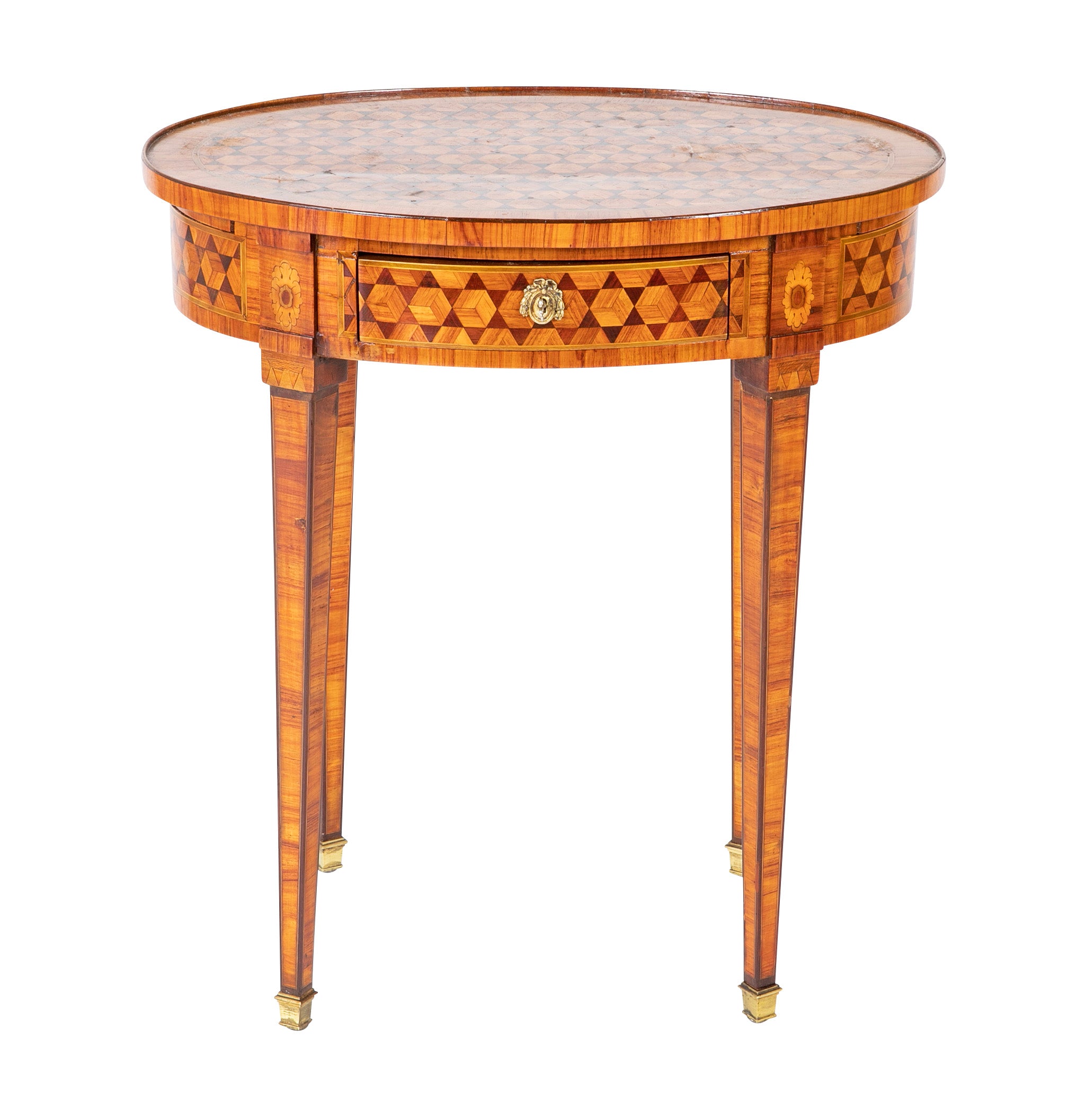 Louis XVI Style Oval Parquetry Salon Table