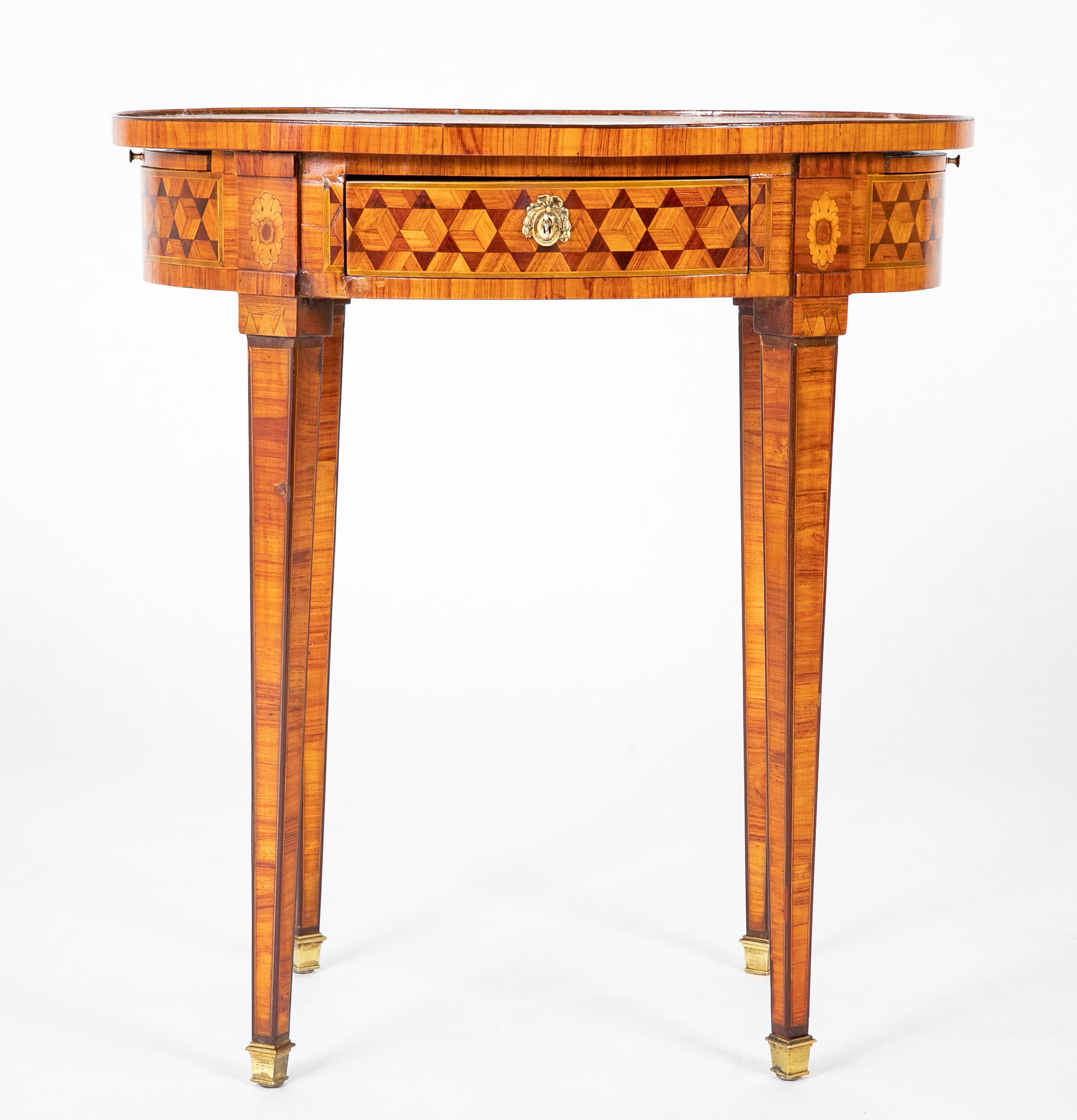 Louis XVI Style Oval Parquetry Salon Table