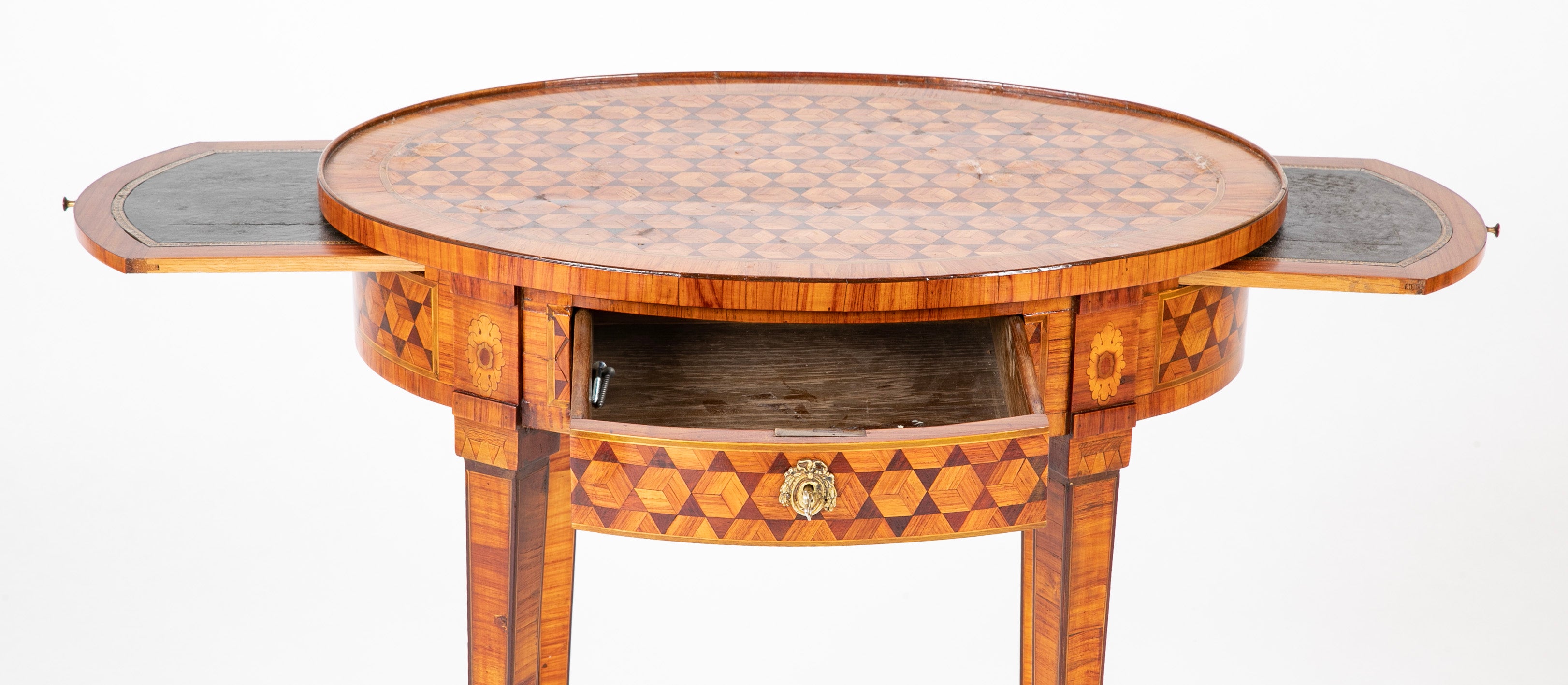 Louis XVI Style Oval Parquetry Salon Table