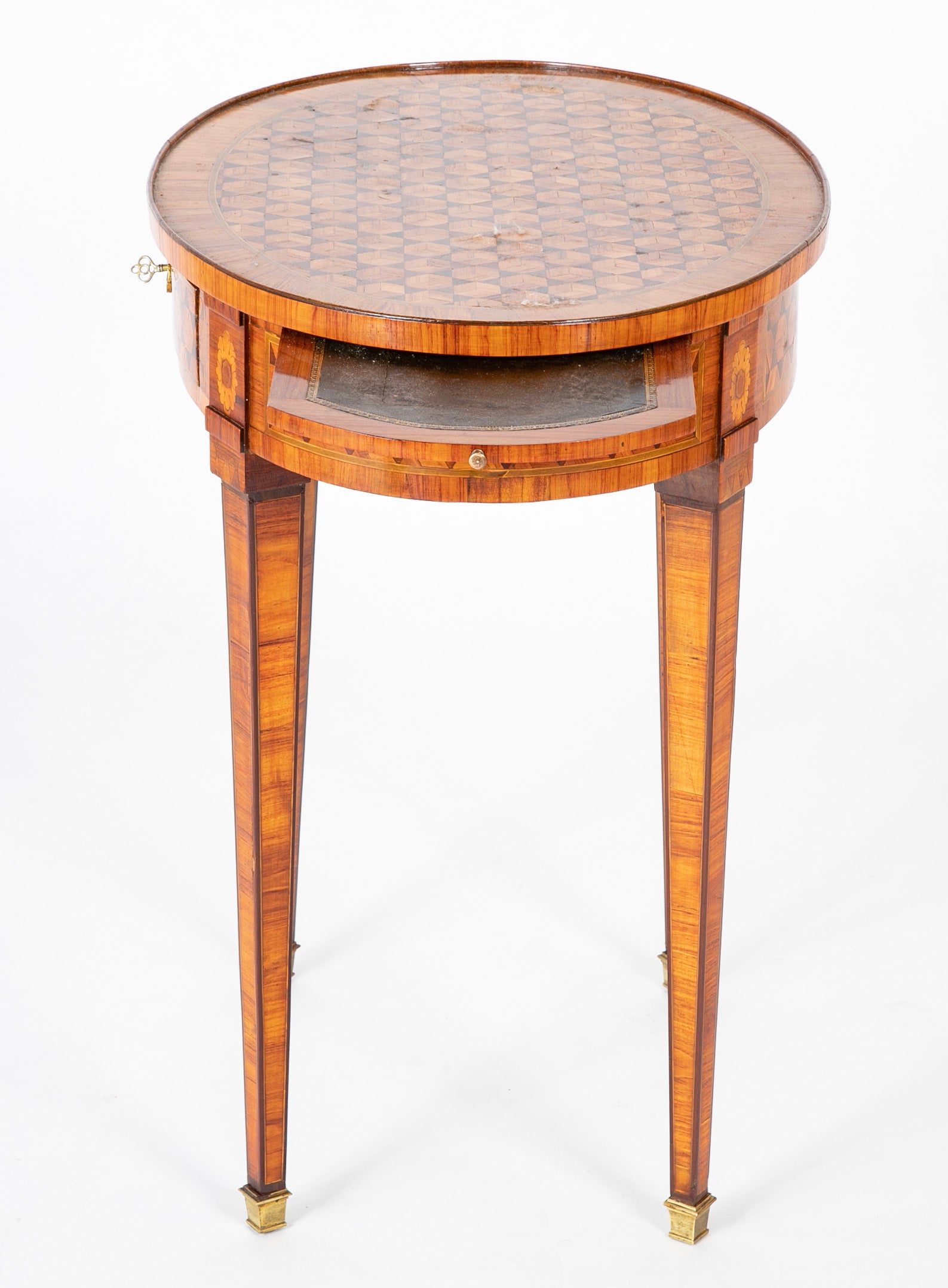 Louis XVI Style Oval Parquetry Salon Table