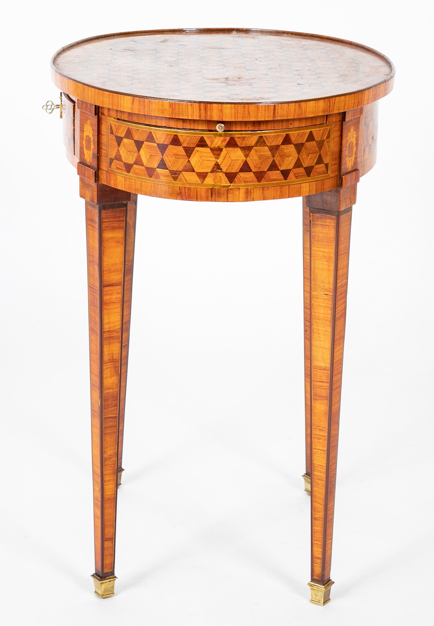 Louis XVI Style Oval Parquetry Salon Table