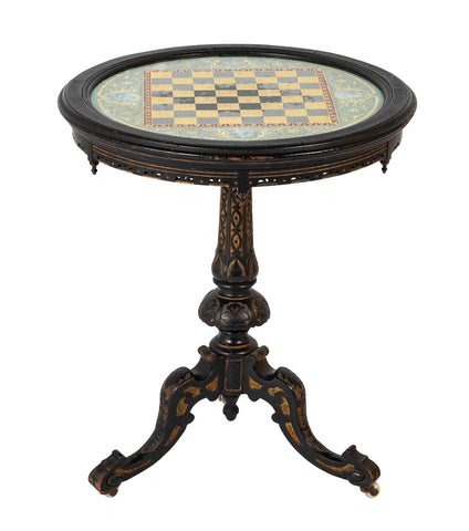 Late 19th Century Eglomise Top Games Table from The Stanley Weiss Collection