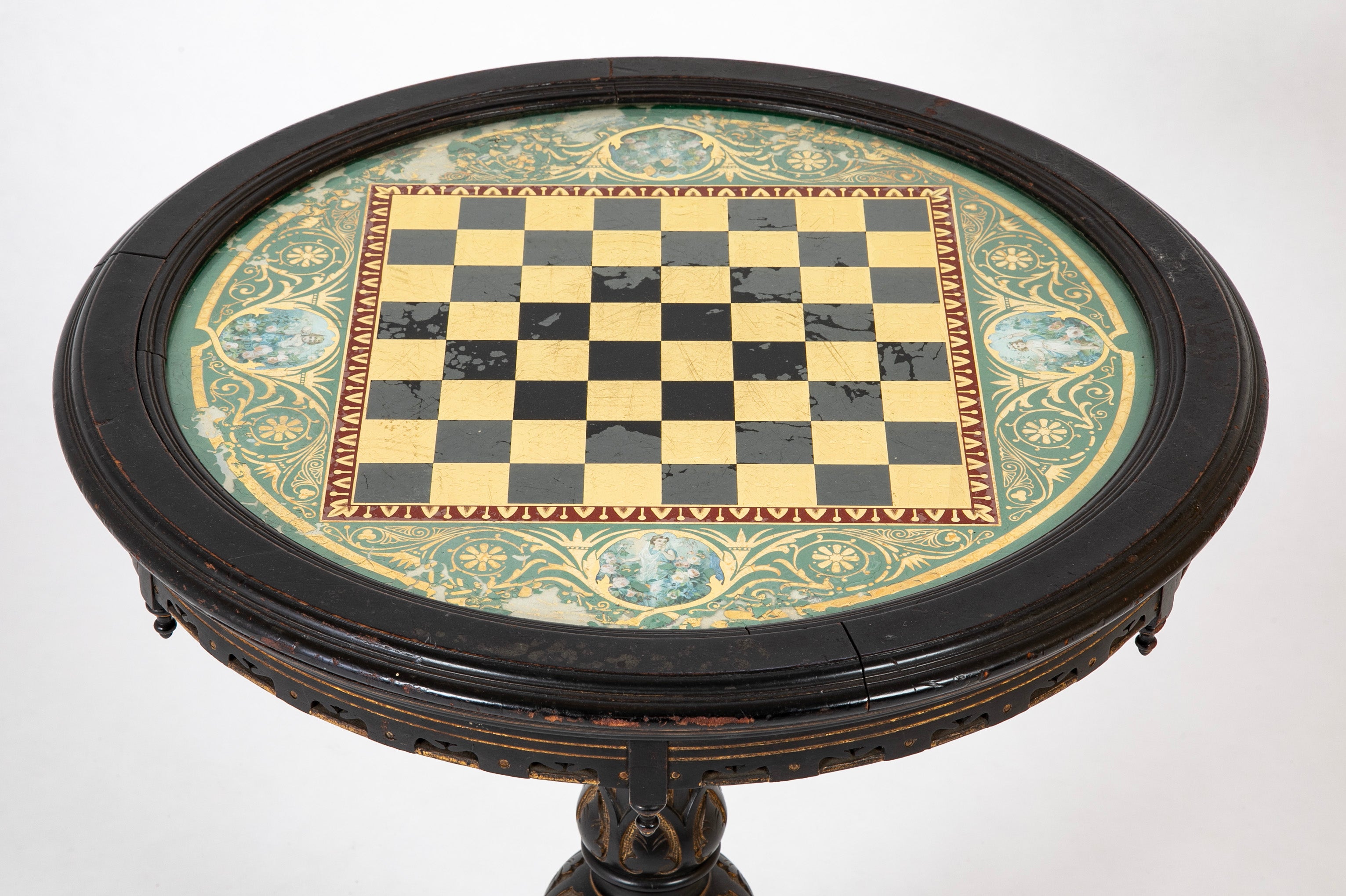 Late 19th Century Eglomise Top Games Table from The Stanley Weiss Collection