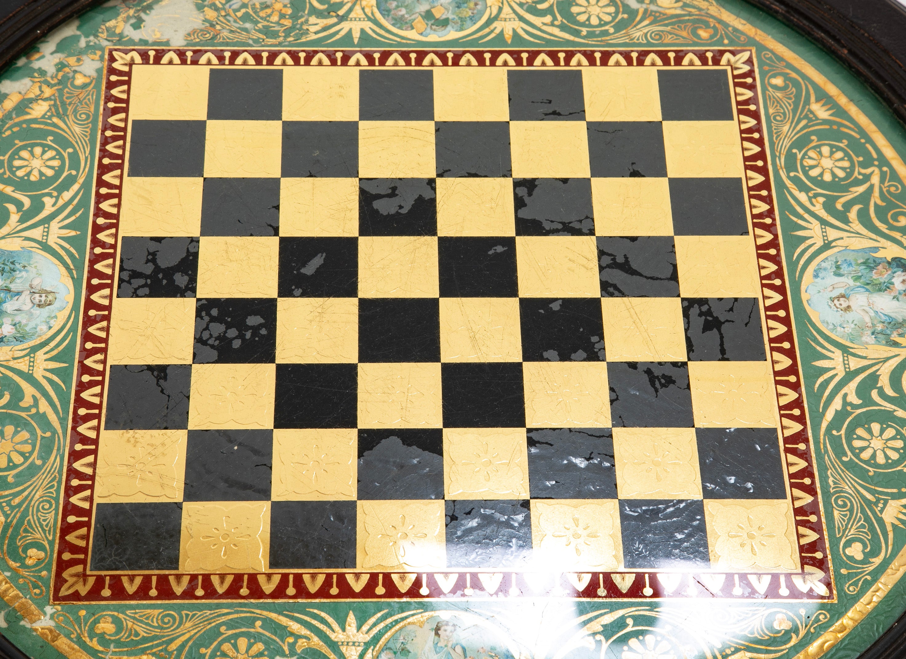 Late 19th Century Eglomise Top Games Table from The Stanley Weiss Collection