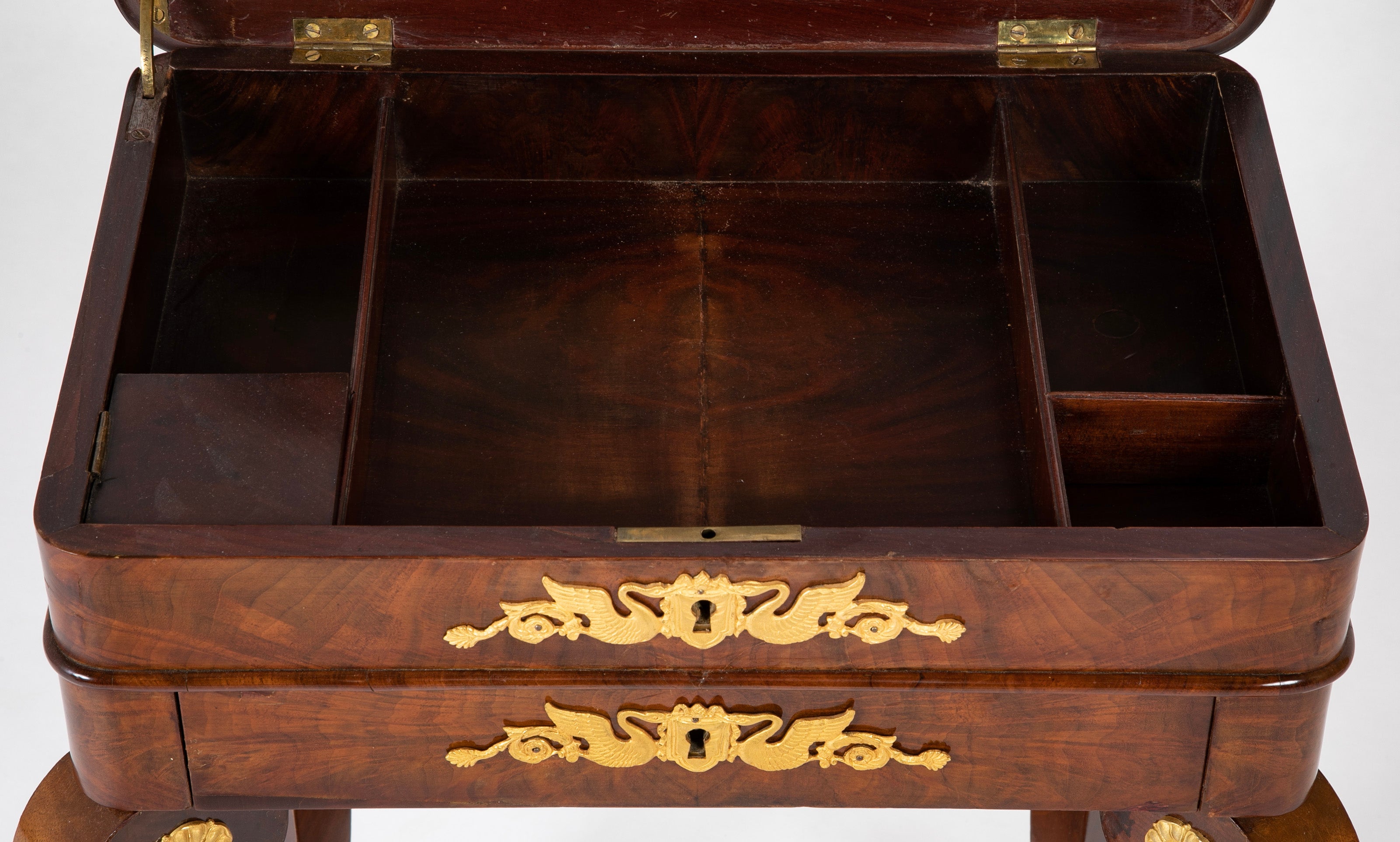 French Empire Mahogany Bronze Mounted Dressing Table
