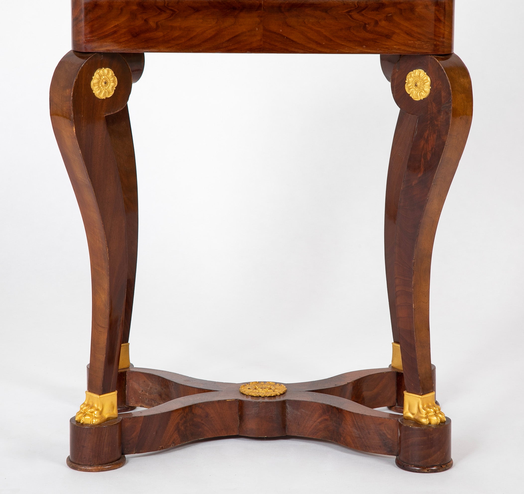 French Empire Mahogany Bronze Mounted Dressing Table