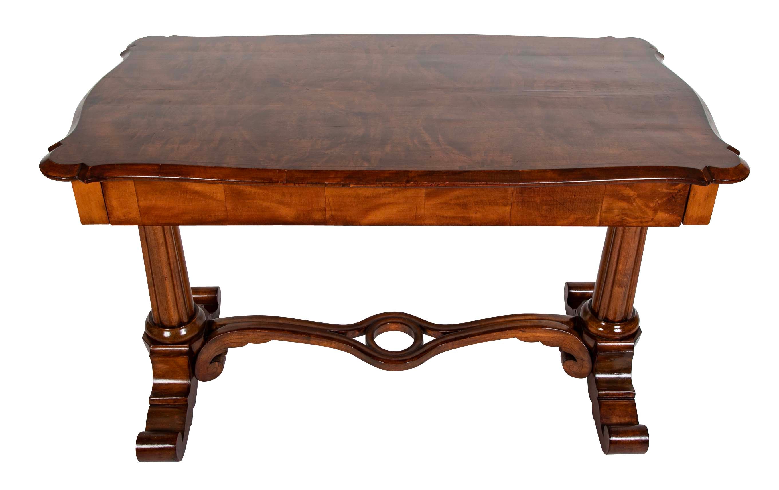 Charles X Birch Top Inlaid One Drawer Side Table