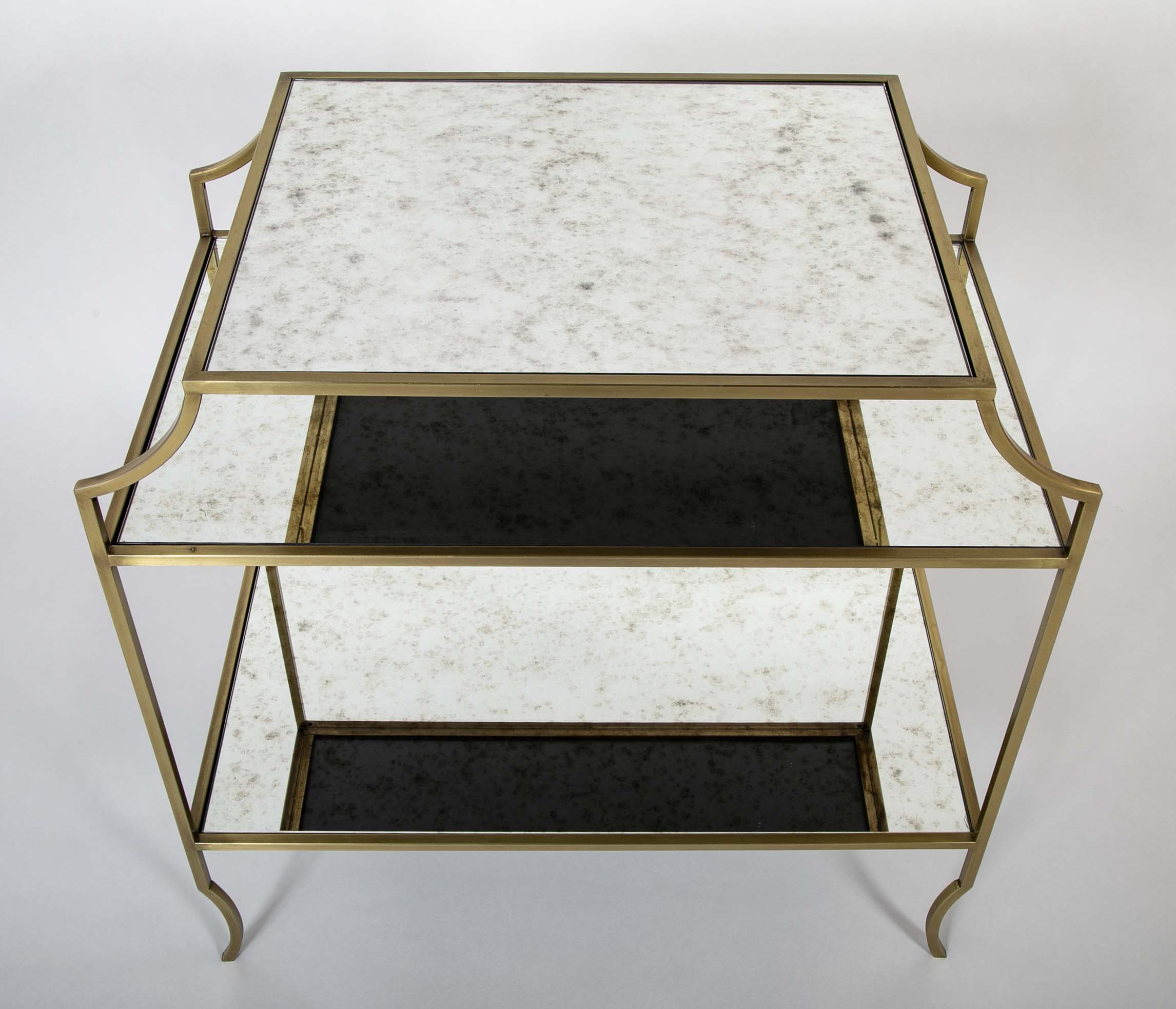 Pair of Three Tier Mirrored Etagere Tables