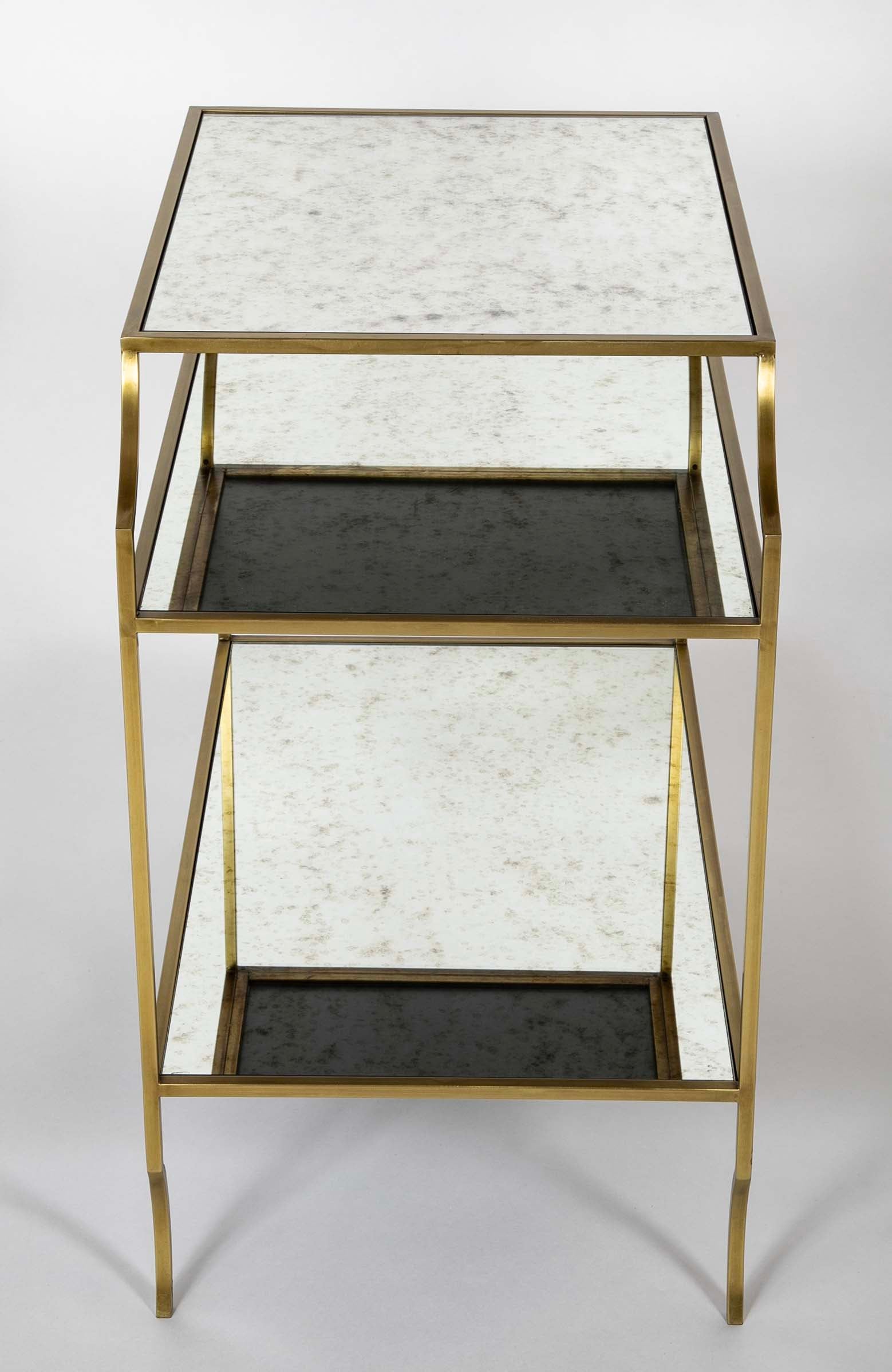 Pair of Three Tier Mirrored Etagere Tables