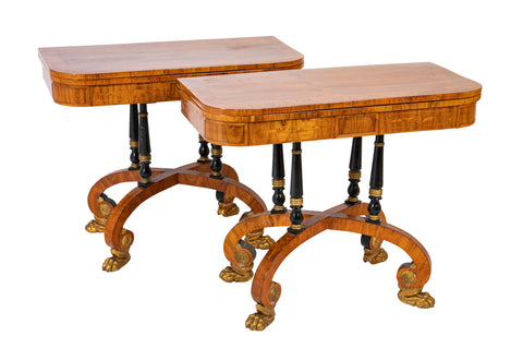 Rare Regency Pair of Games Tables