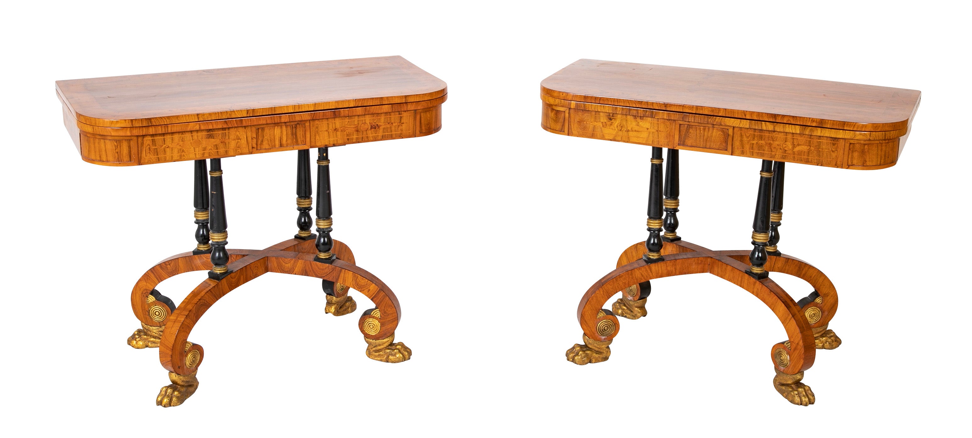 Rare Regency Pair of Games Tables
