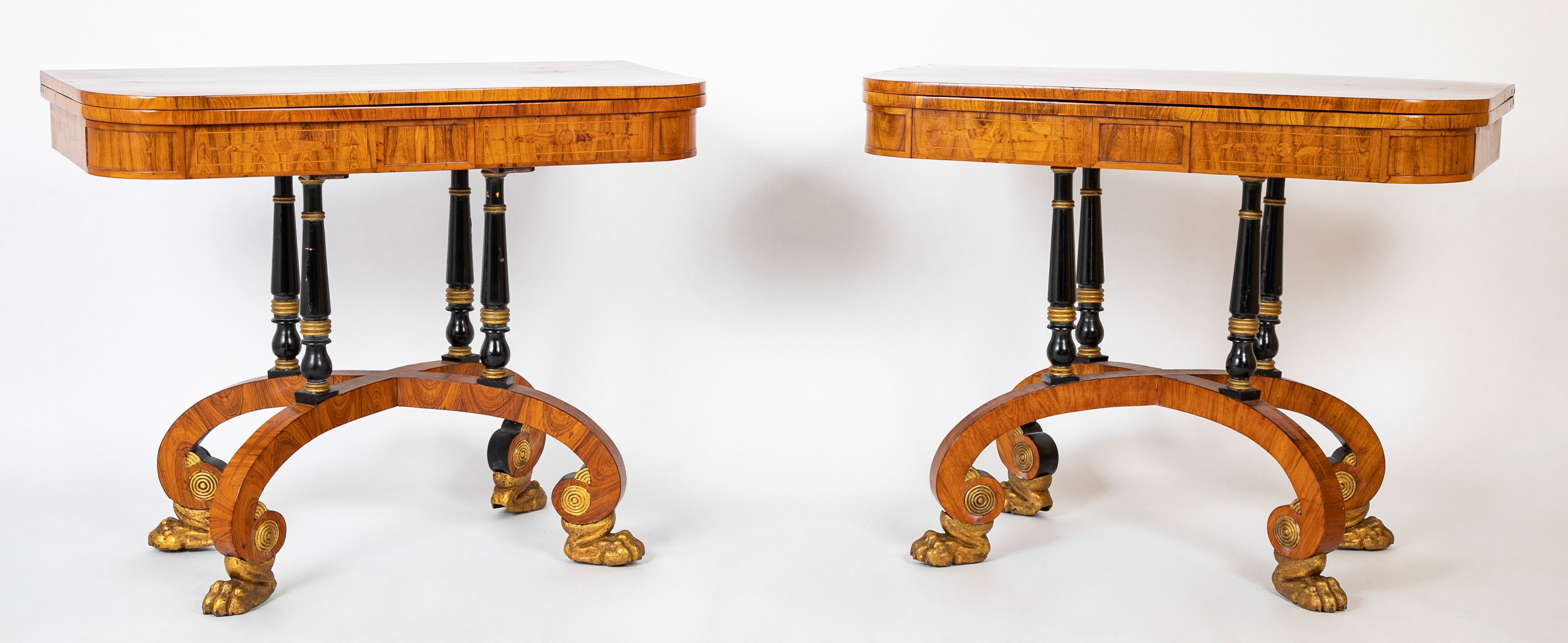 Rare Regency Pair of Games Tables