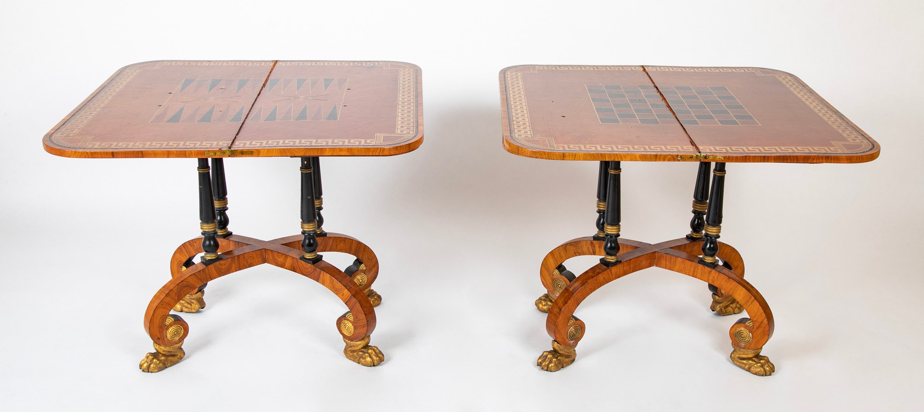 Rare Regency Pair of Games Tables